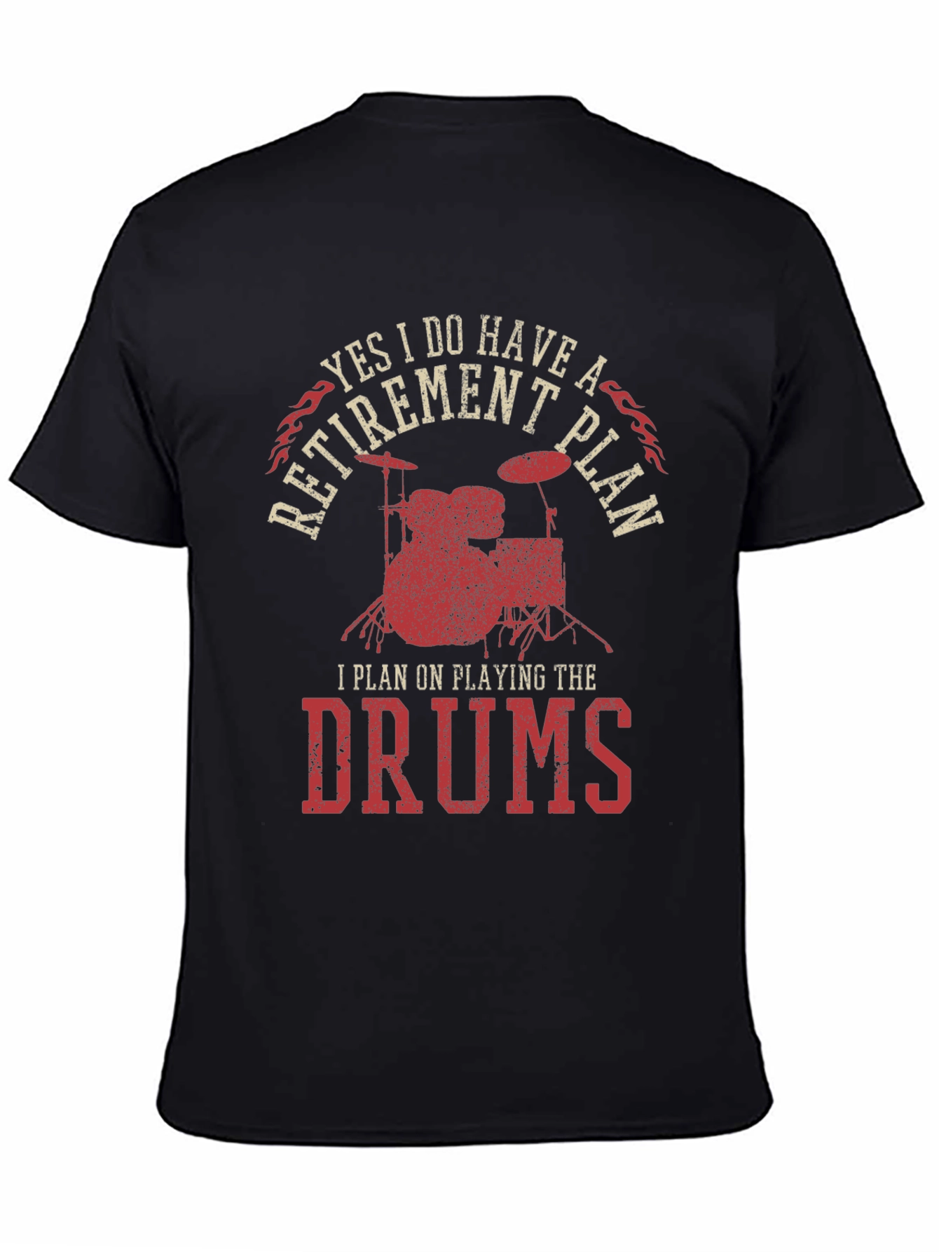 Funny Retirement Plan Drums T-Shirt for Musicians