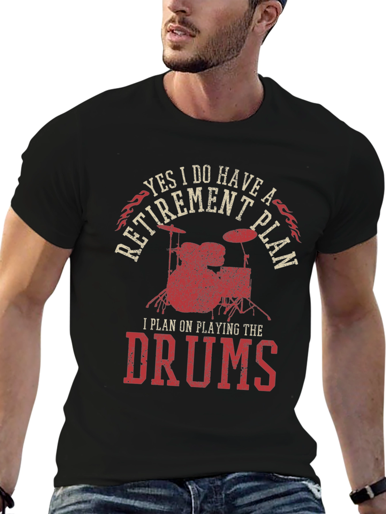Funny Retirement Plan Drums T-Shirt for Musicians