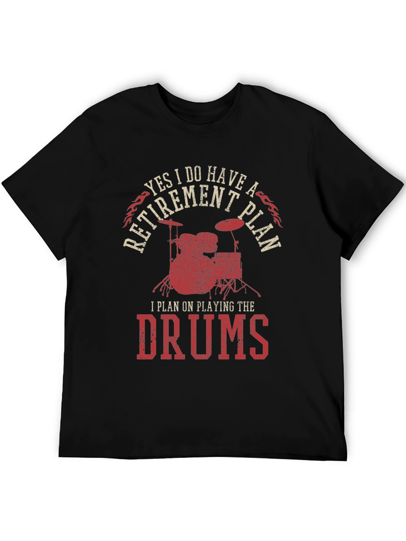 Funny Retirement Plan Drums T-Shirt for Musicians