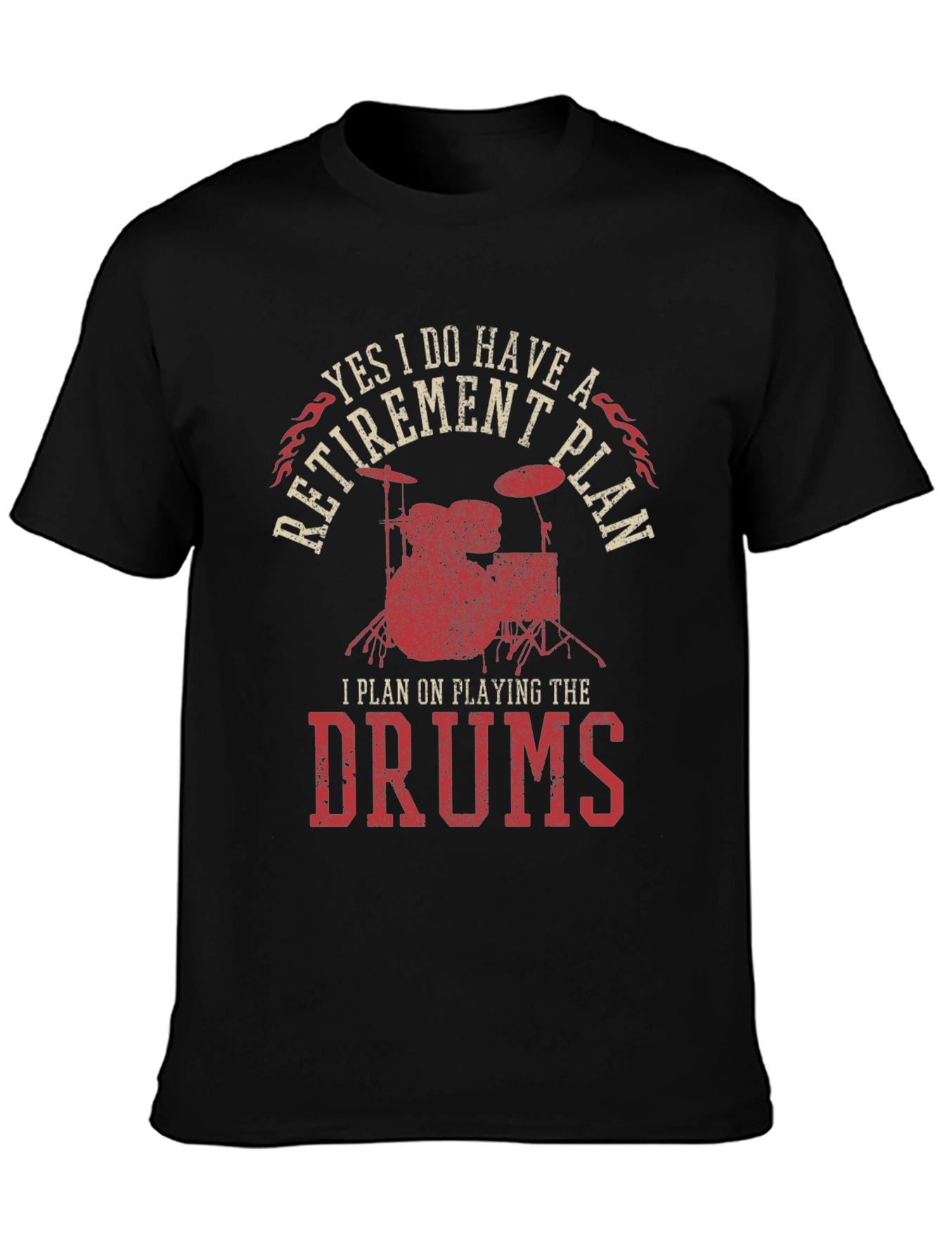 Funny Retirement Plan Drums T-Shirt for Musicians