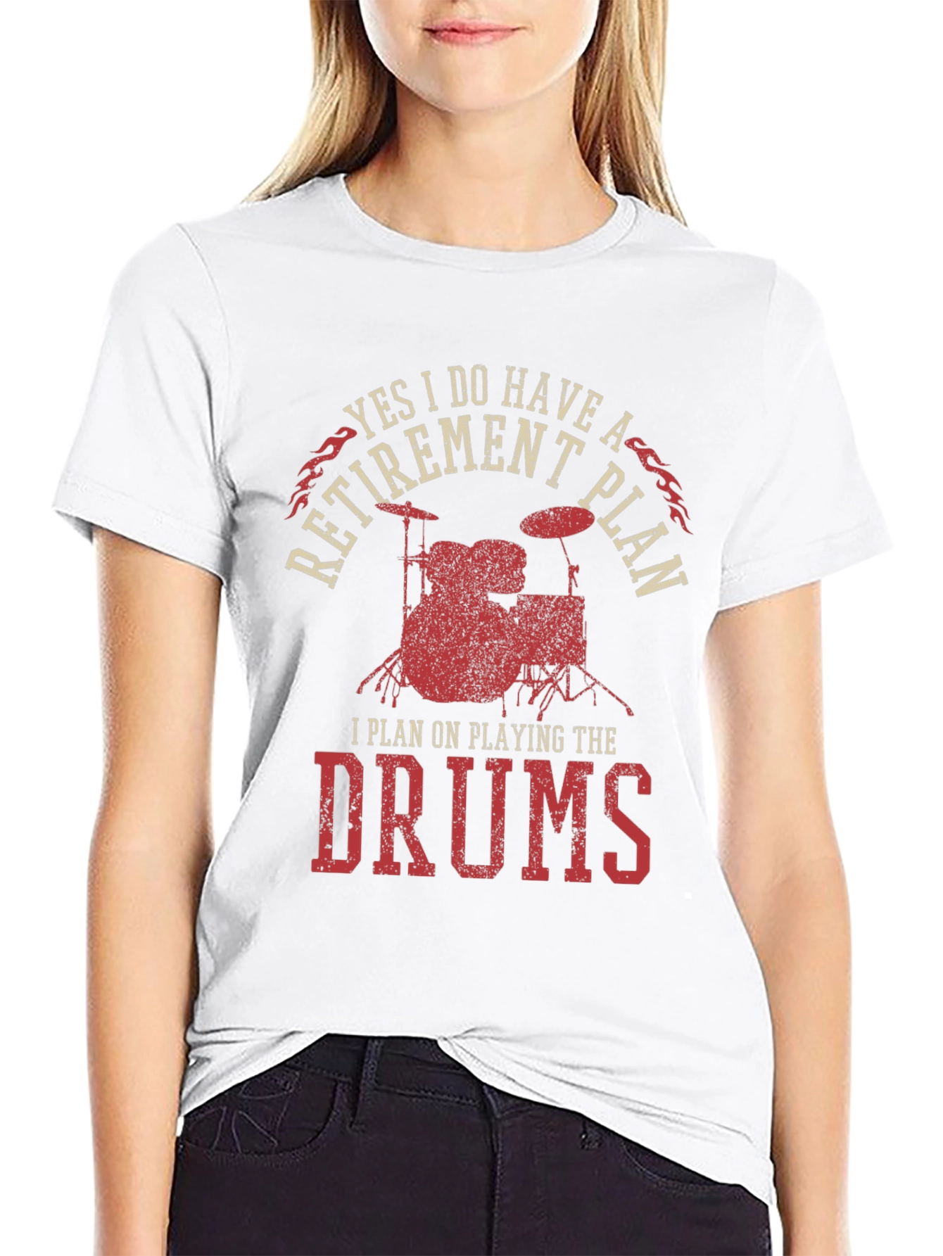 Funny Retirement Plan Drums T-Shirt for Musicians