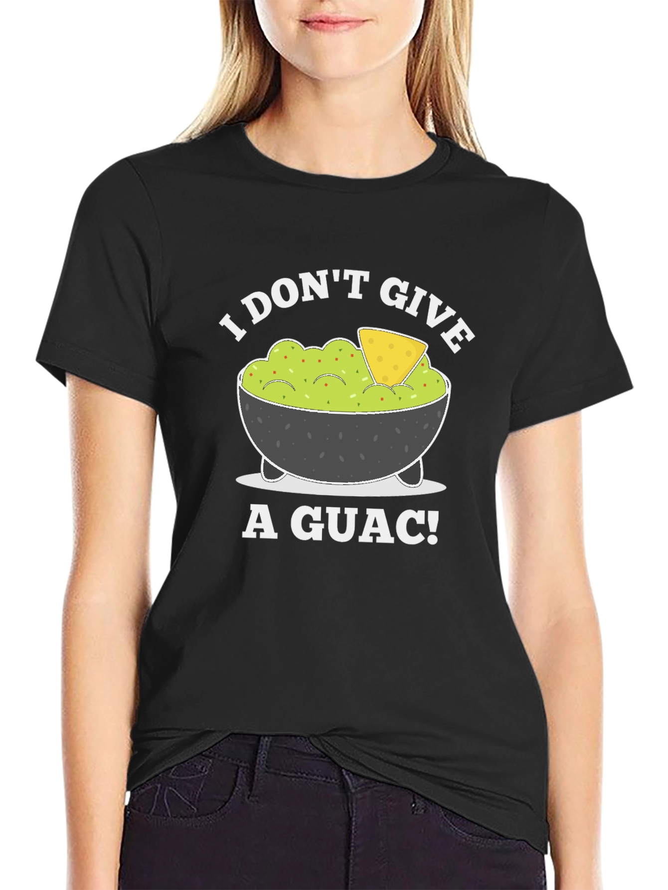 I Dont Give A Guac! Black Graphic T-Shirt