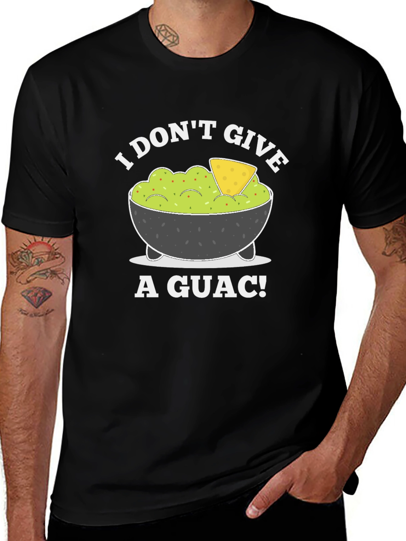 I Dont Give A Guac! Black Graphic T-Shirt