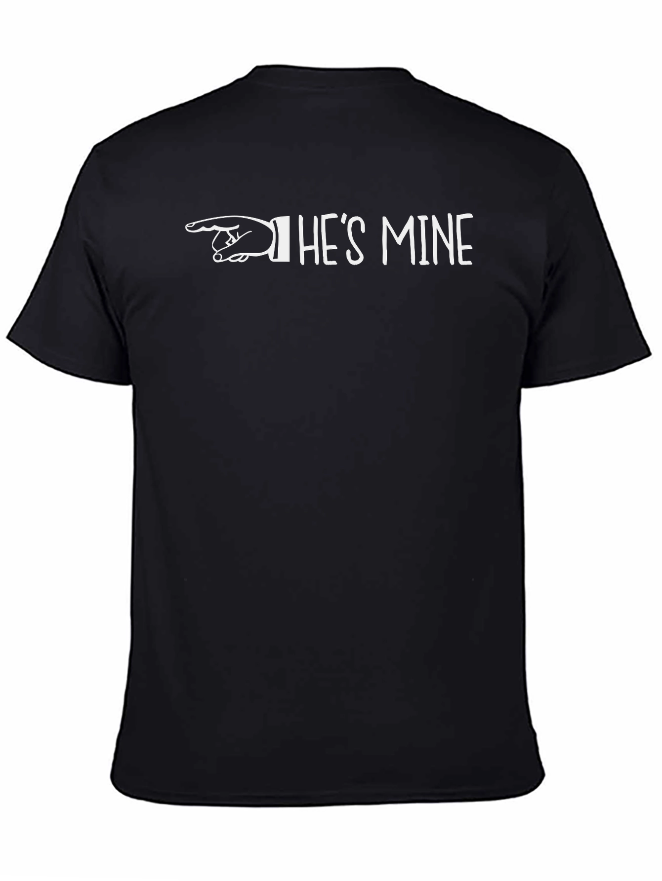 Hes Mine Pointing Hand Black Cotton Graphic Tee