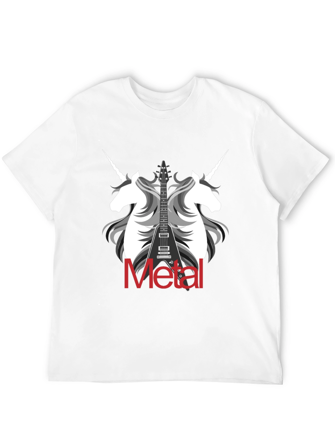 Unicorn Metal Guitar Graphic T-Shirt