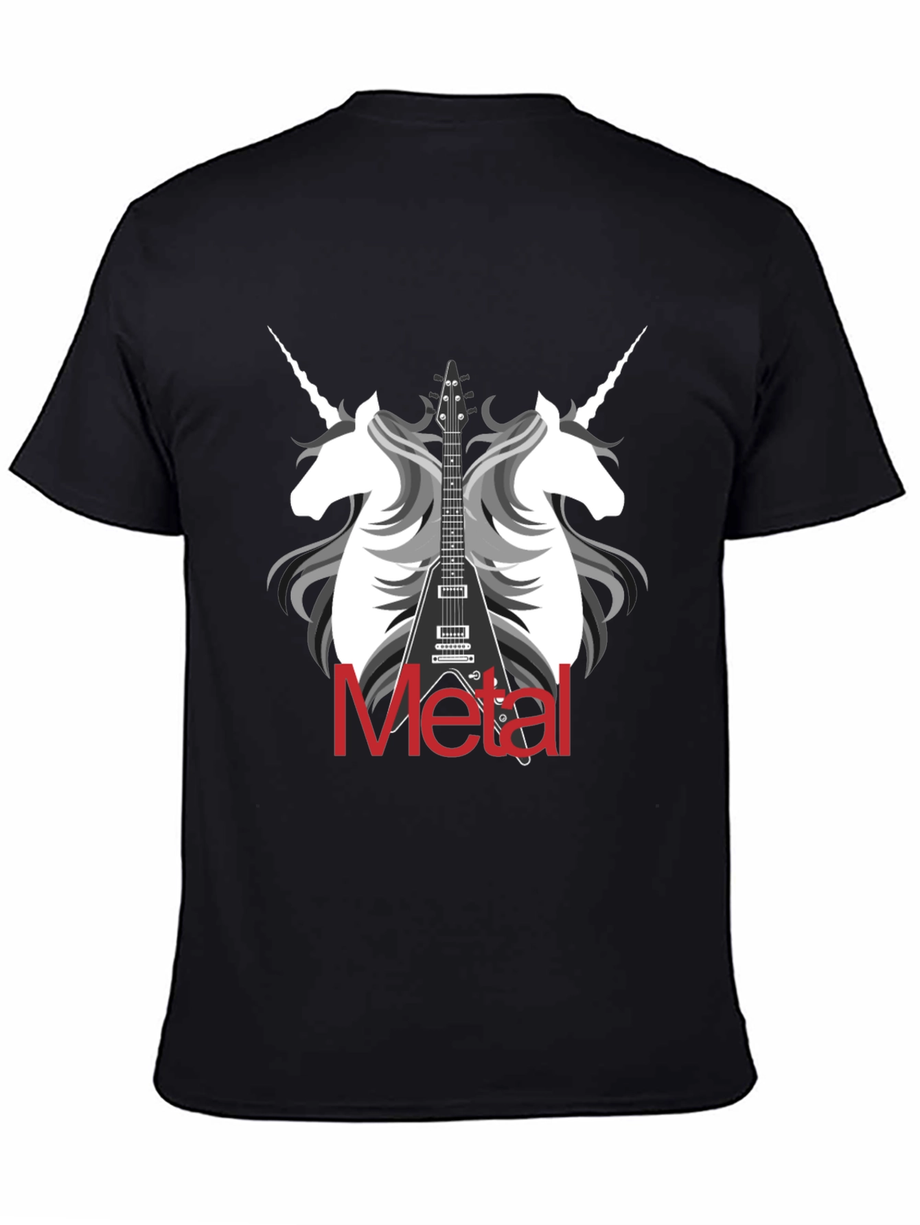 Unicorn Metal Guitar Graphic T-Shirt
