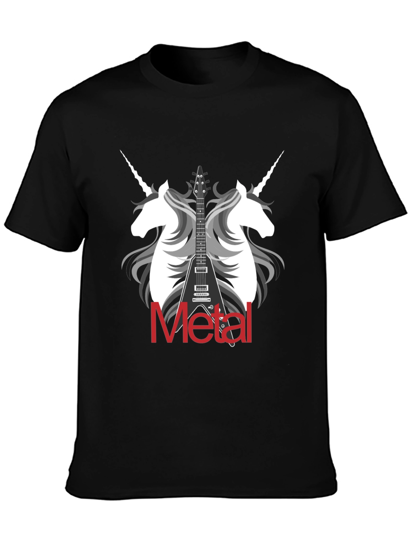 Unicorn Metal Guitar Graphic T-Shirt