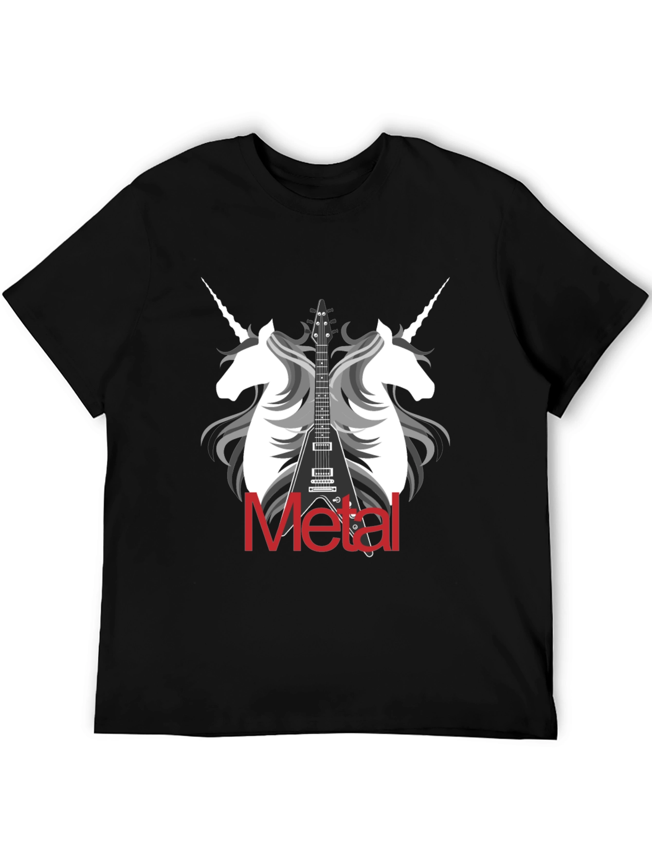 Unicorn Metal Guitar Graphic T-Shirt