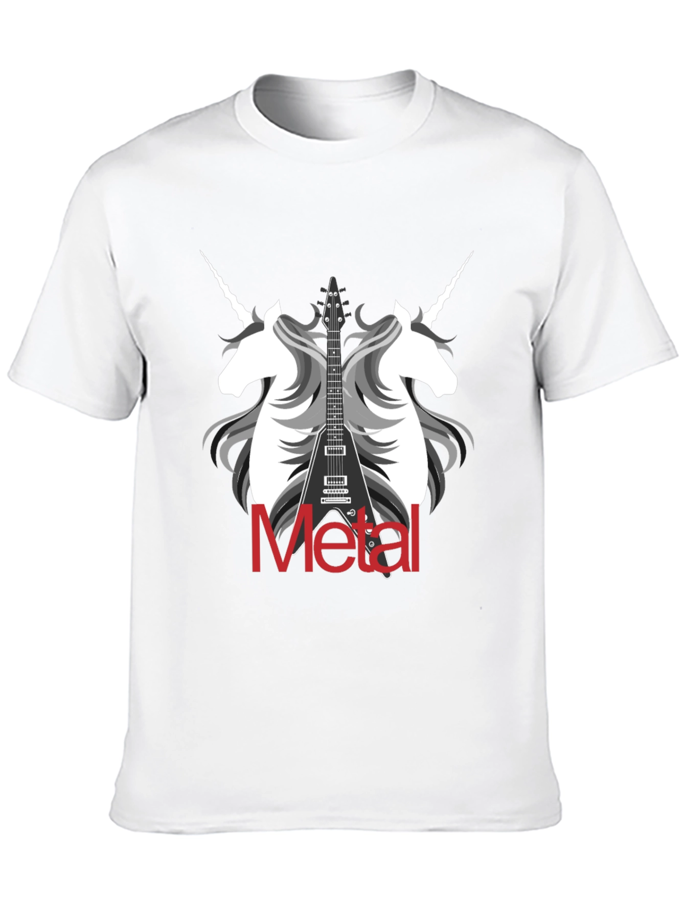 Unicorn Metal Guitar Graphic T-Shirt