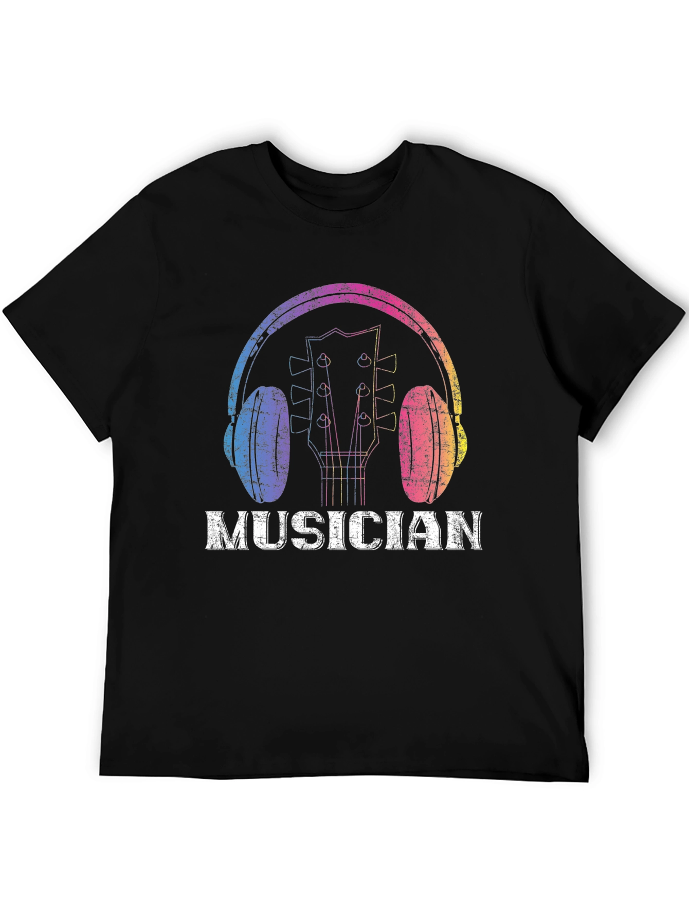 Musician Graphic Tee - Guitar & Headphones Design