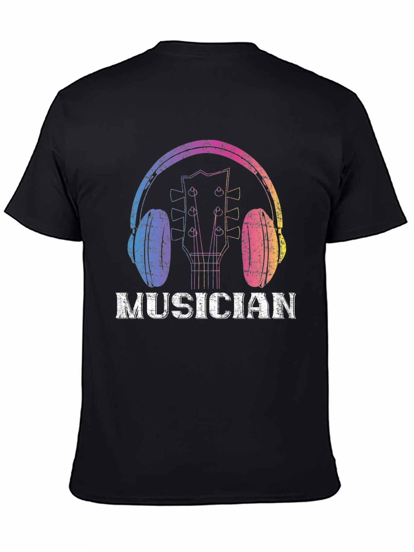 Musician Graphic Tee - Guitar & Headphones Design