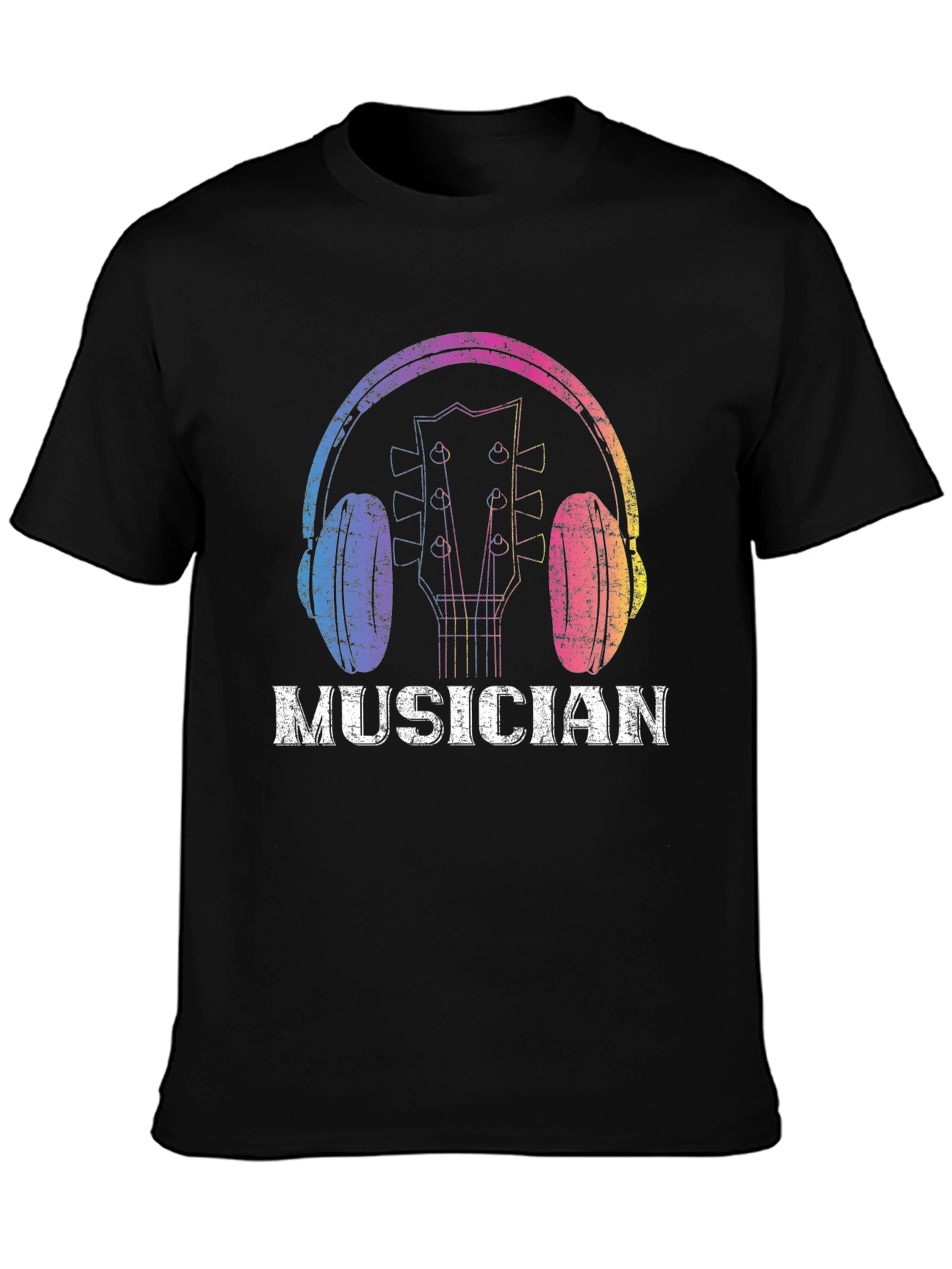 Musician Graphic Tee - Guitar & Headphones Design