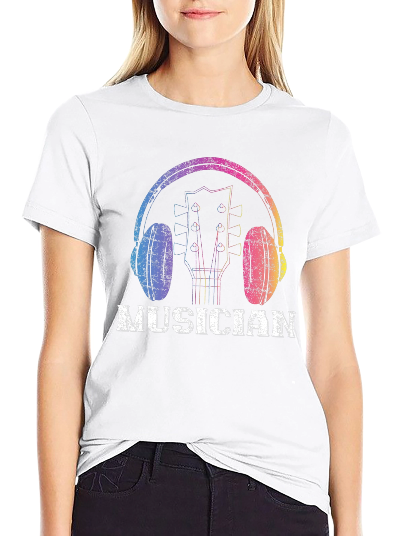 Musician Graphic Tee - Guitar & Headphones Design