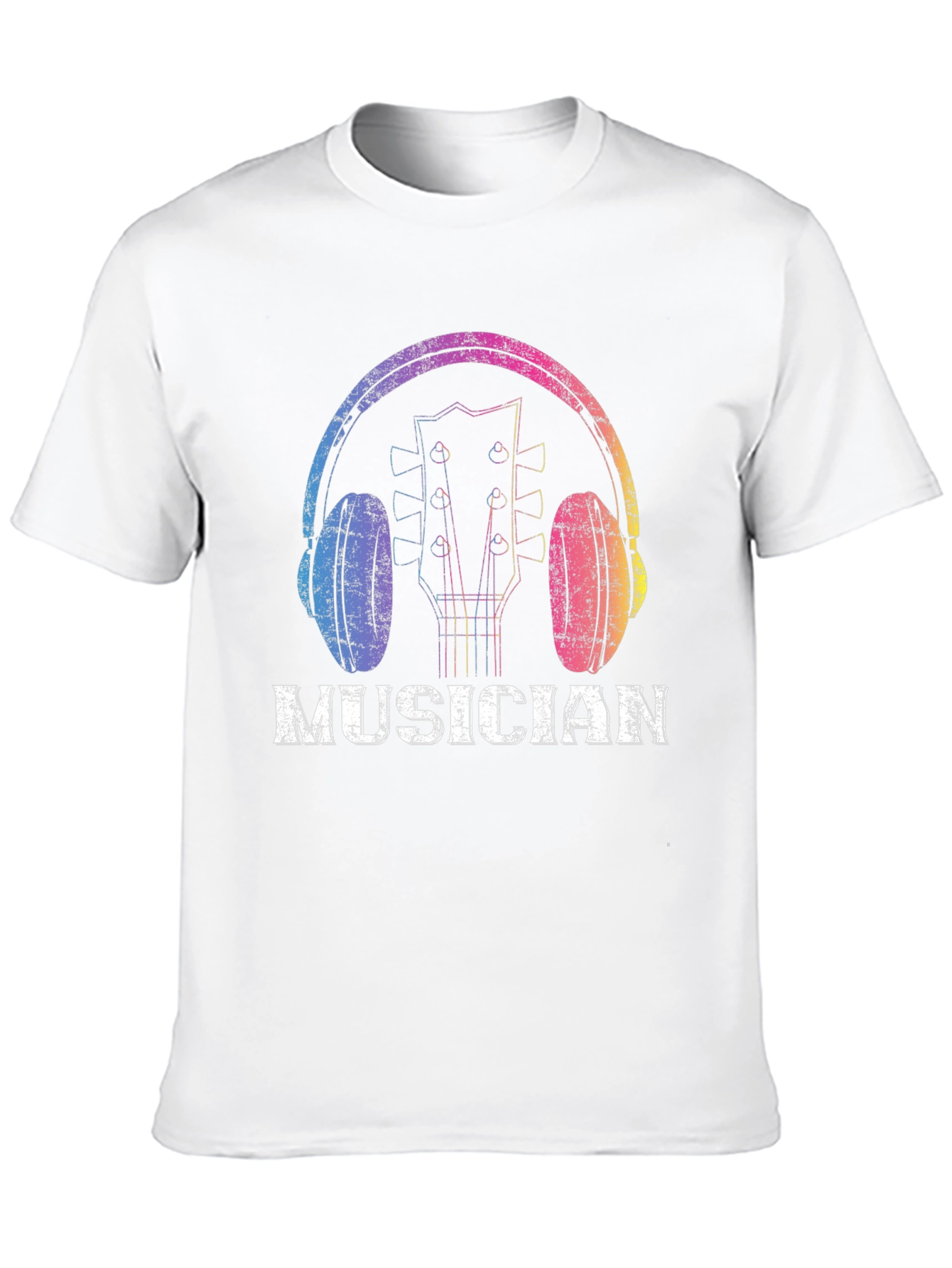 Musician Graphic Tee - Guitar & Headphones Design