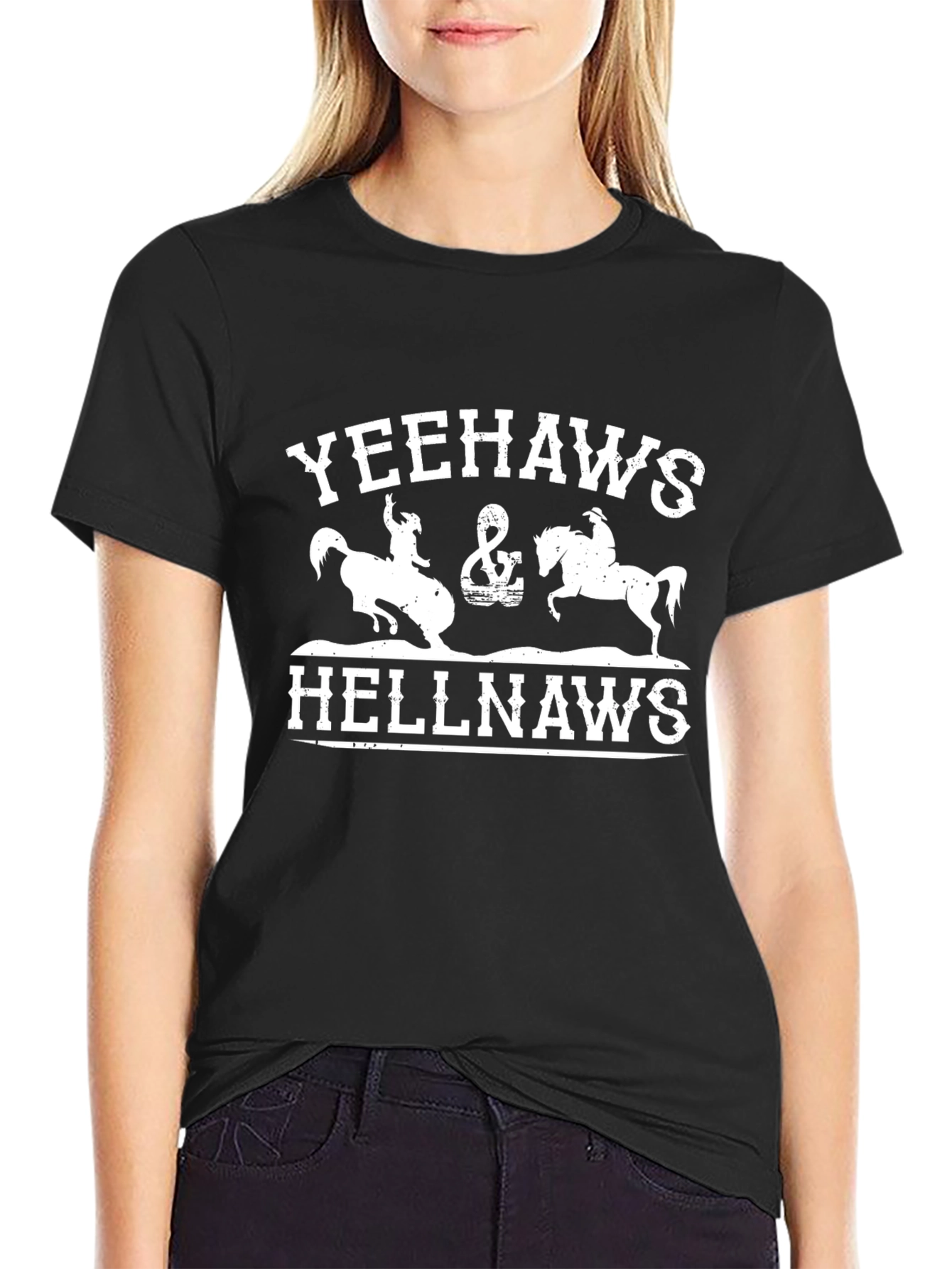 Yeehaws Hellnaws Graphic Tee - Black Cotton T-Shirt