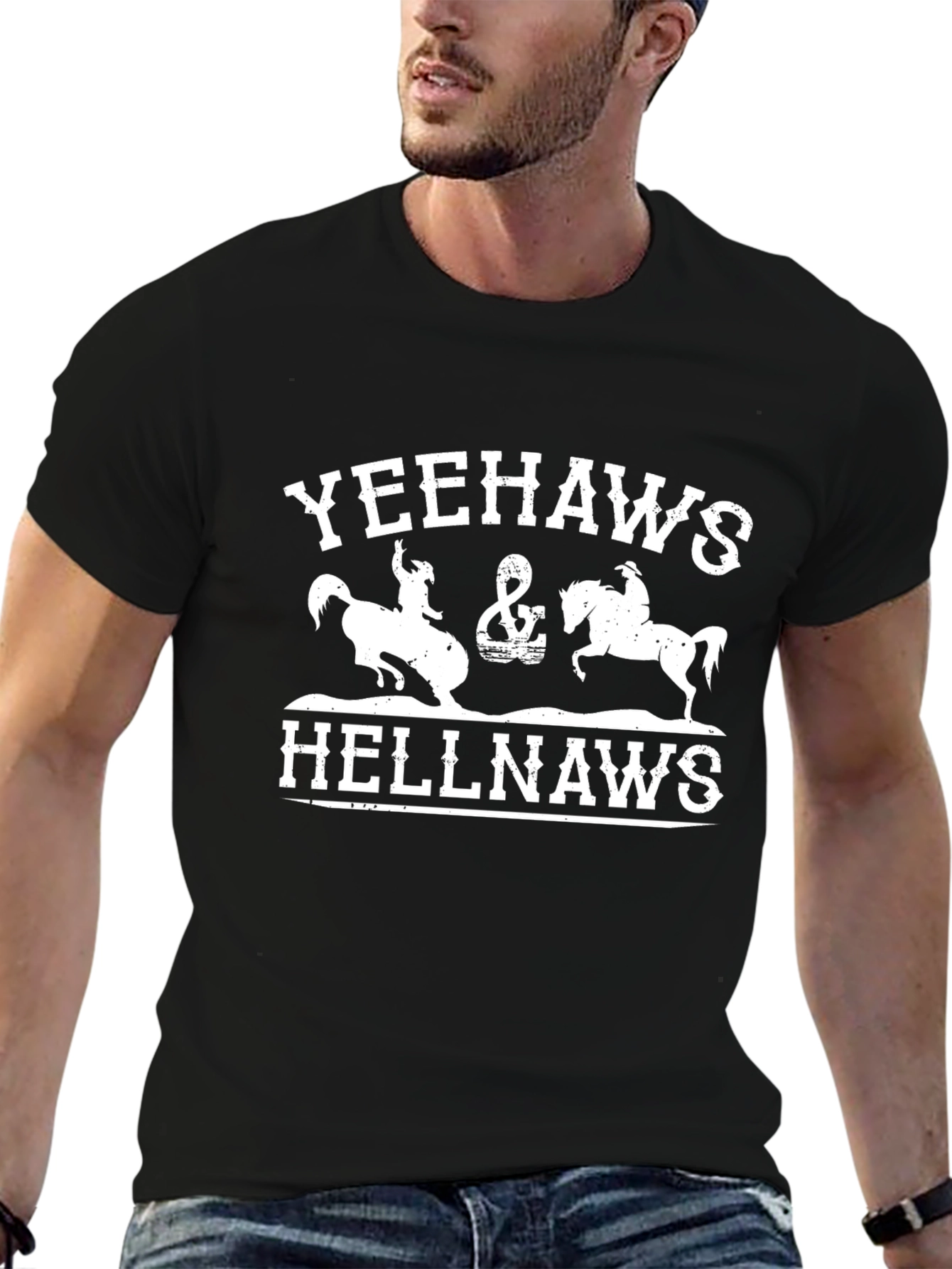 Yeehaws Hellnaws Graphic Tee - Black Cotton T-Shirt