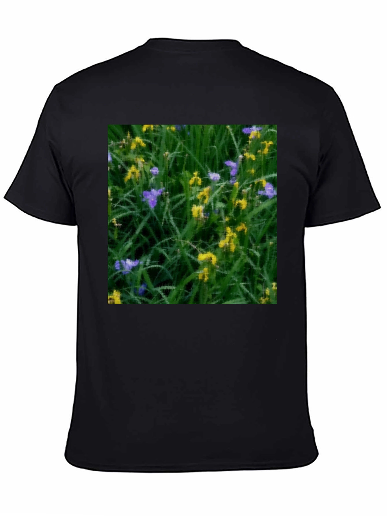 Floral Meadow T-Shirt - Black Cotton Tee