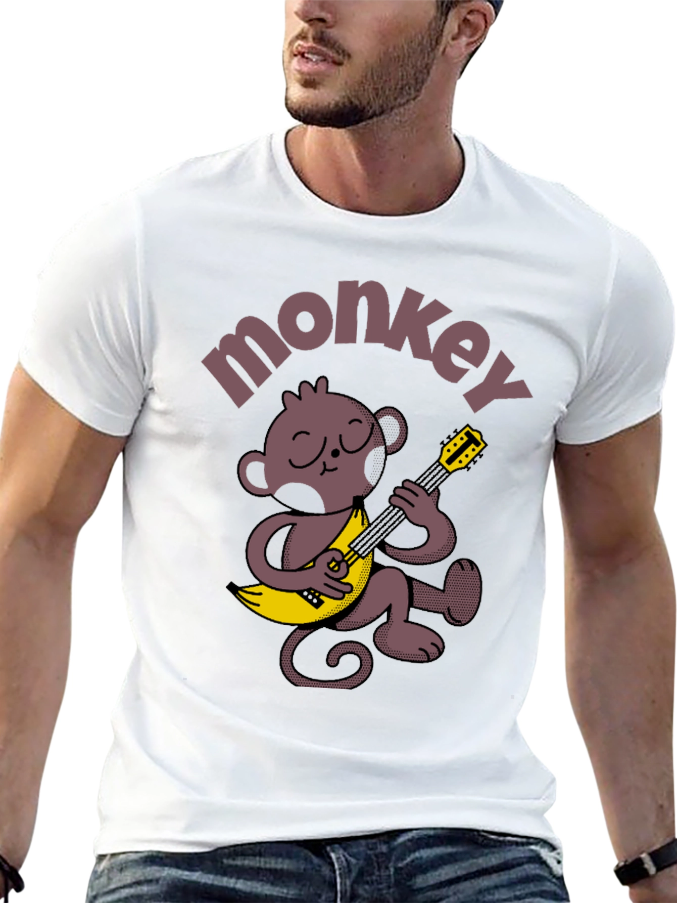 Monkey Banana Guitar T-Shirt