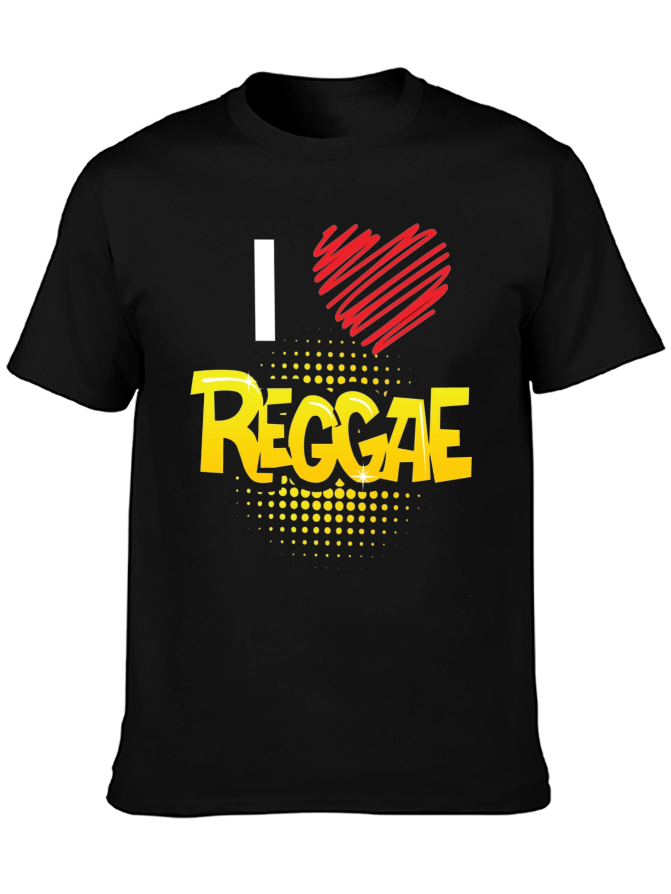I Love Reggae Black Graphic Tee