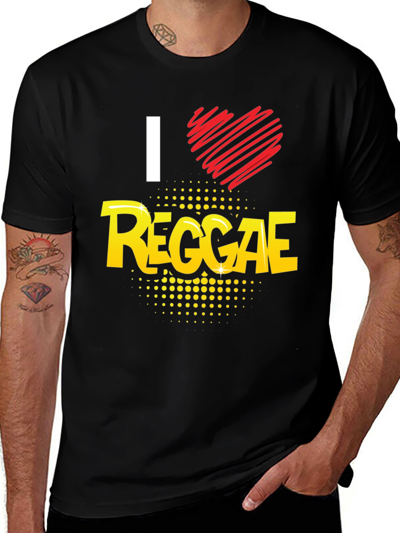 I Love Reggae Black Graphic Tee
