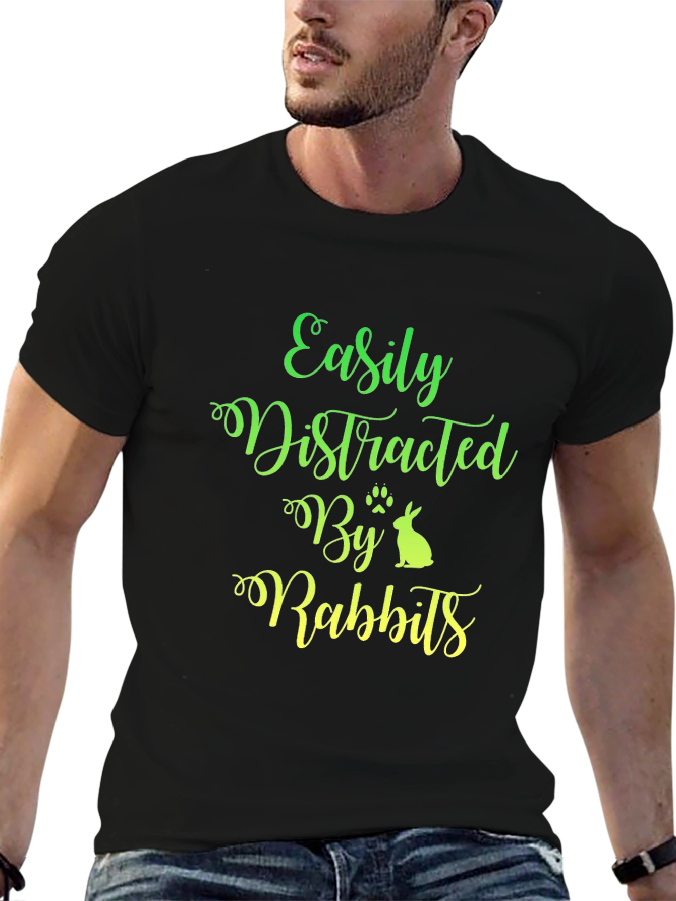 Easily Distracted By Rabbits Graphic Tee