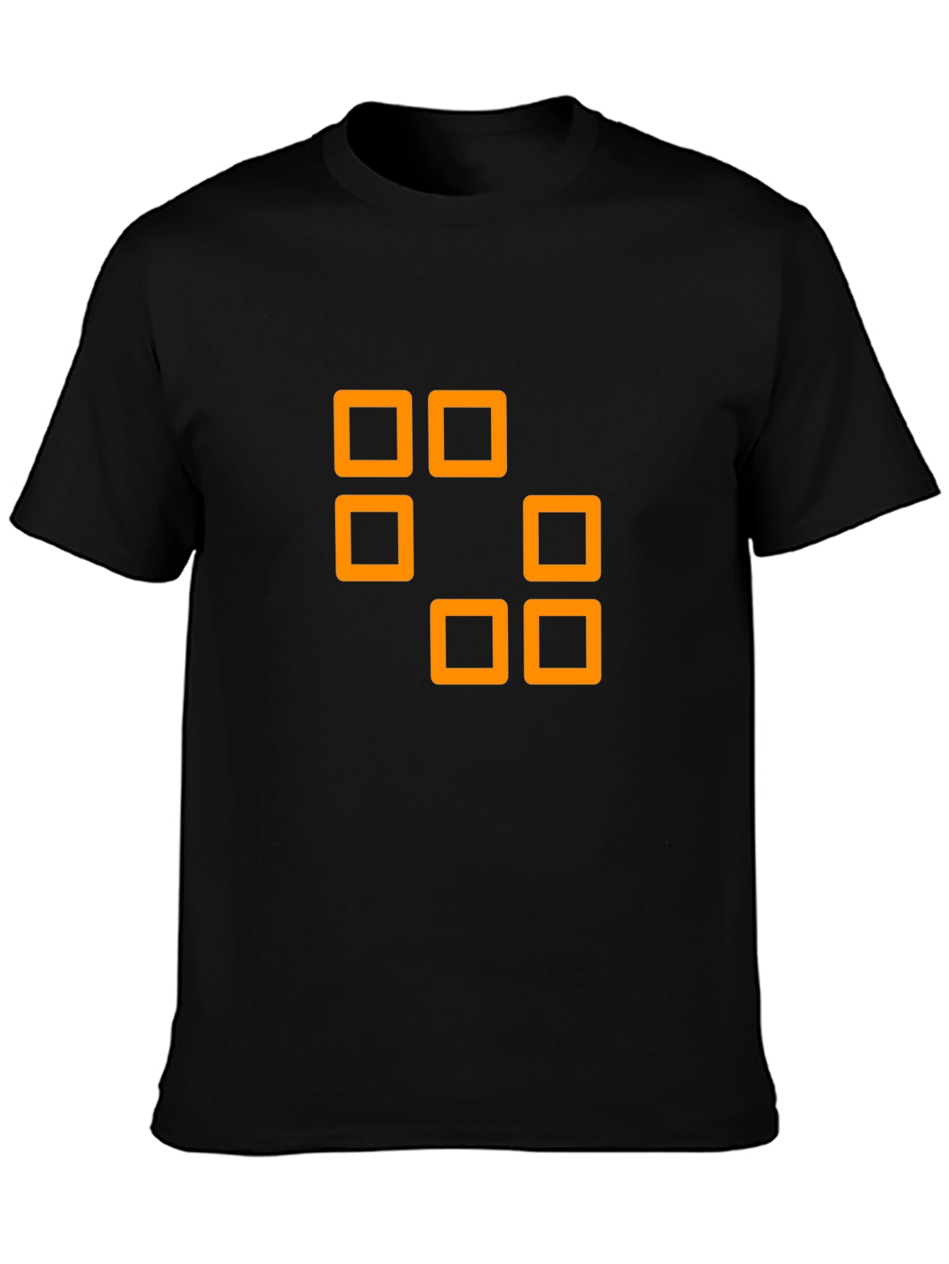 Geometric Squares Graphic Tee - Black