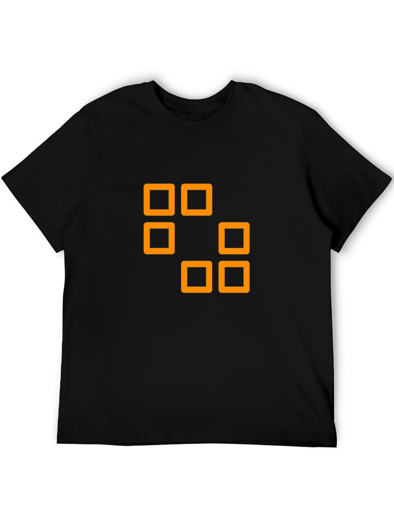 Geometric Squares Graphic Tee - Black