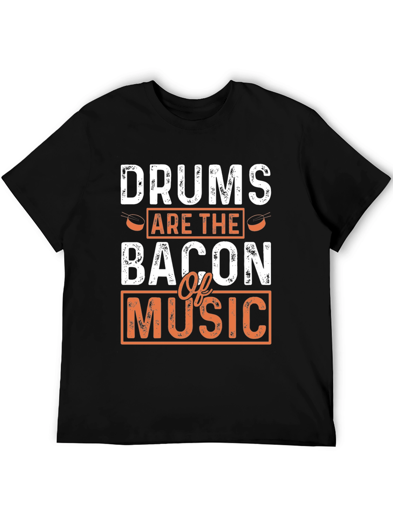 Drums are the Bacon of Music Black T-Shirt