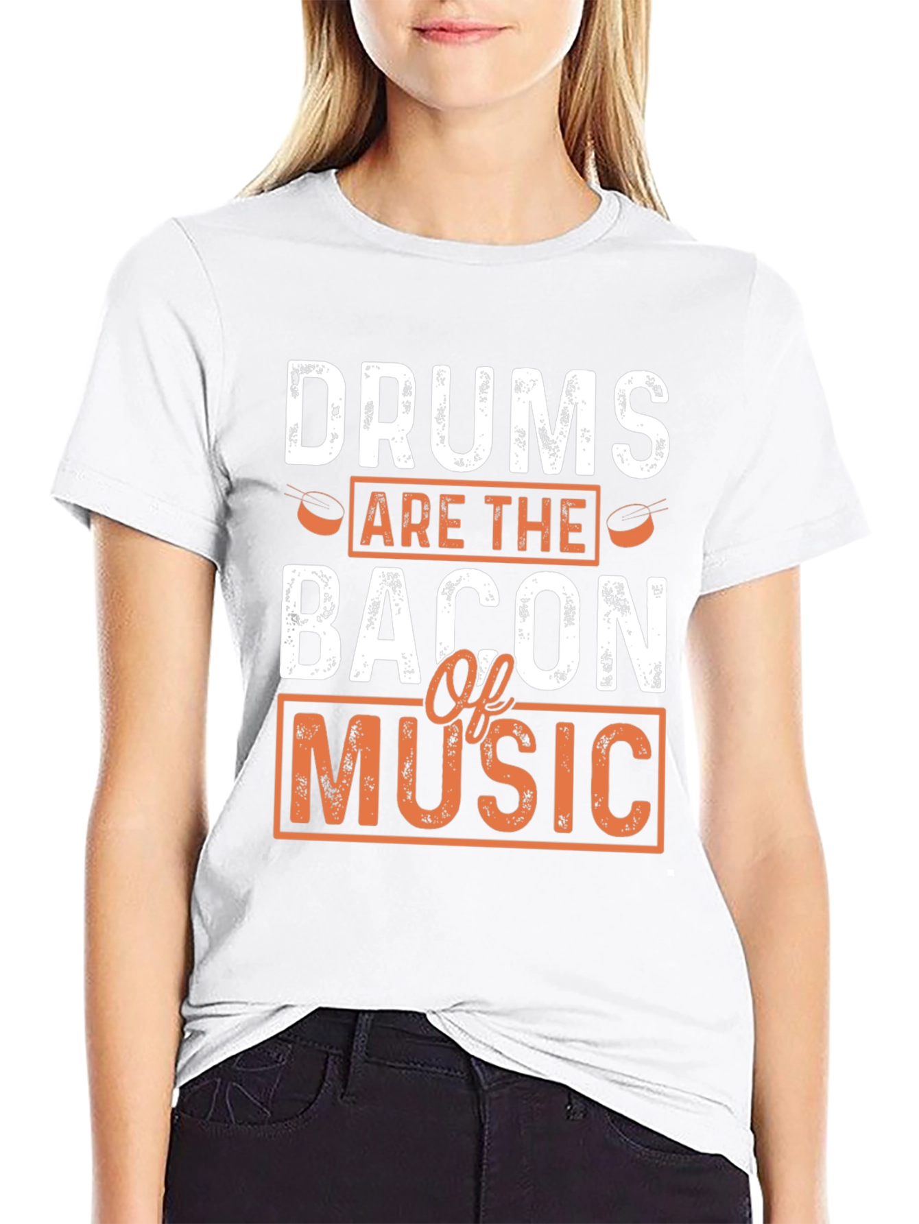 Drums are the Bacon of Music Black T-Shirt