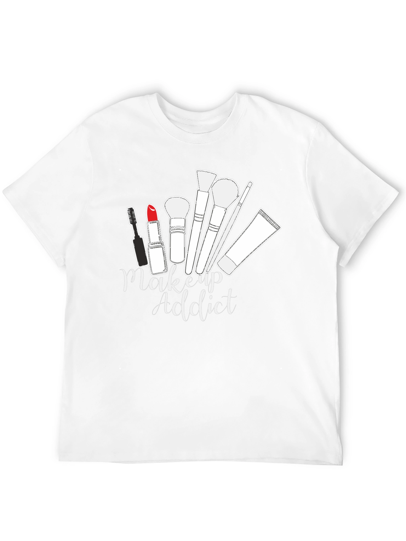 Makeup Addict Graphic Tee - Black Cotton T-Shirt