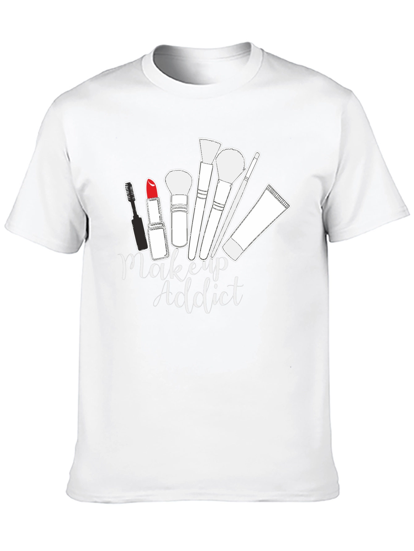 Makeup Addict Graphic Tee - Black Cotton T-Shirt