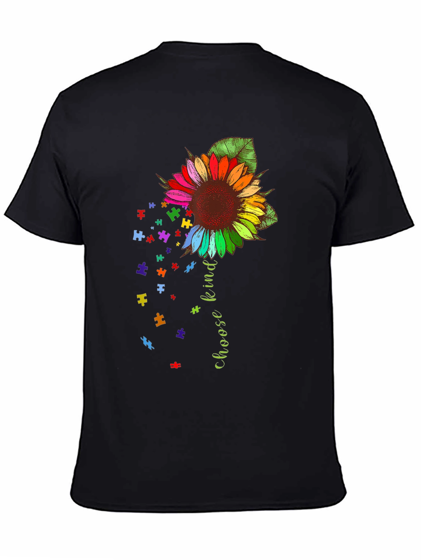 Choose Kind Sunflower Puzzle Piece Tee