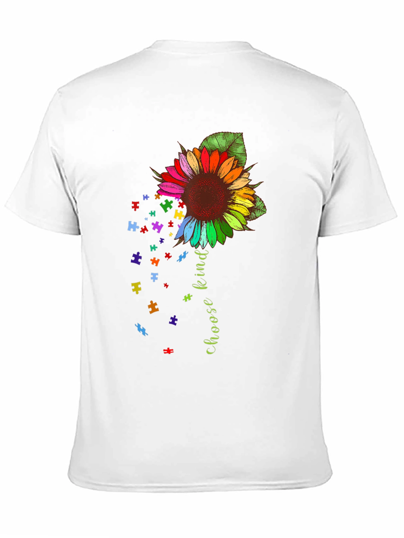 Choose Kind Sunflower Puzzle Piece Tee