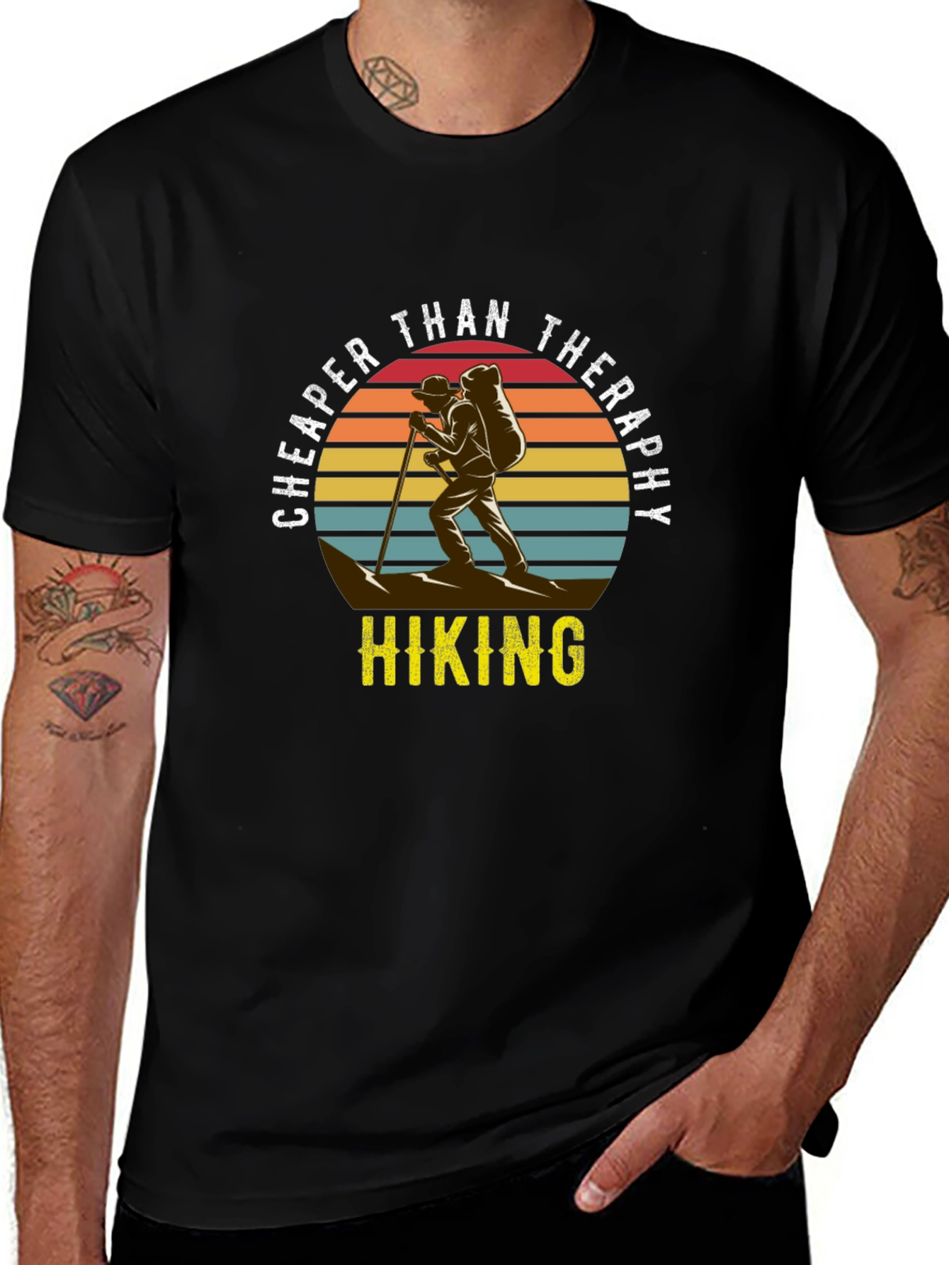 Cheaper Than Therapy Hiking Graphic T-Shirt