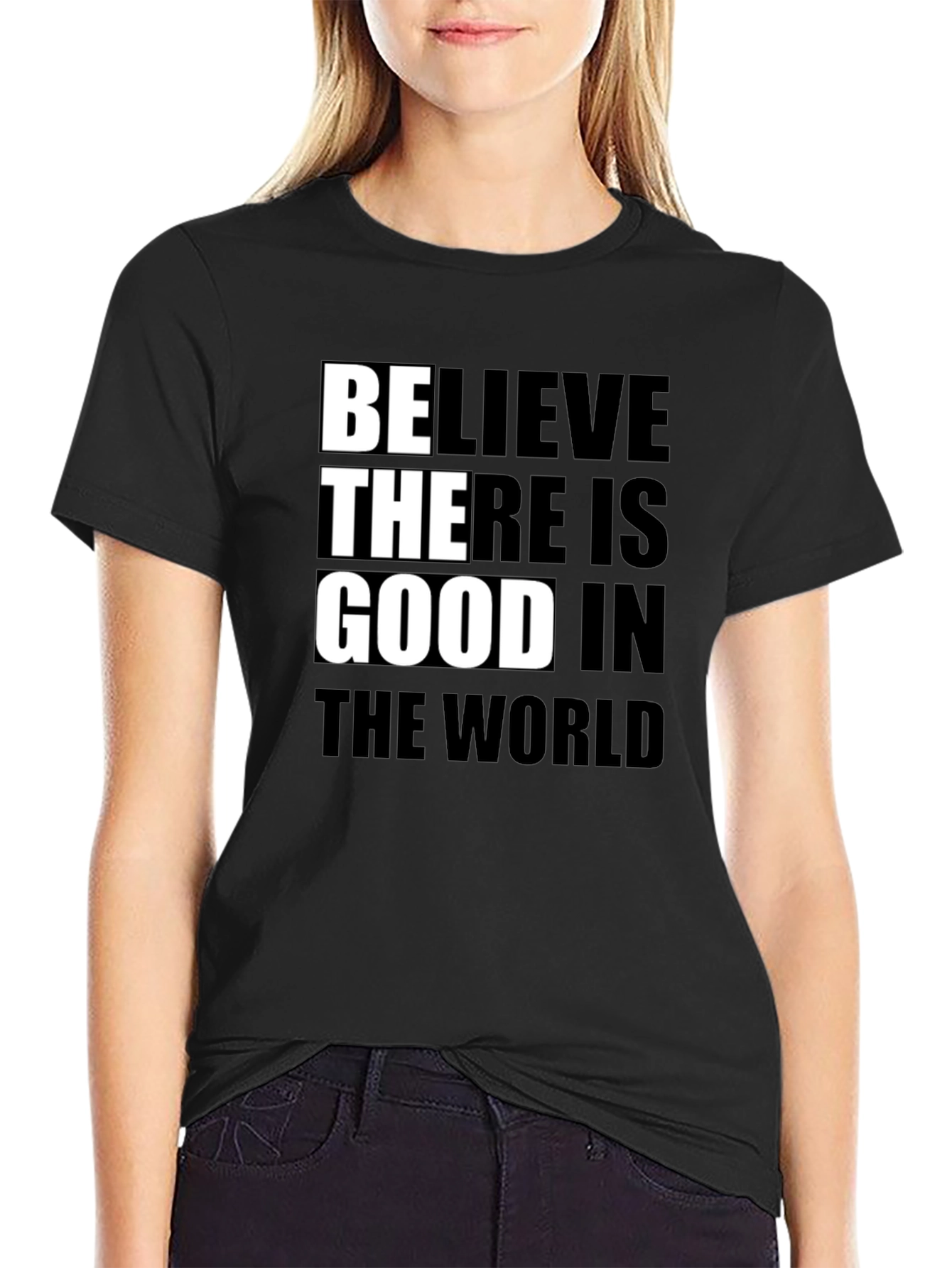Believe In Good Graphic Tee - Black