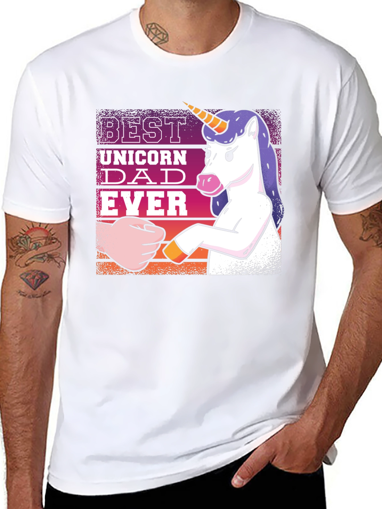 Best Unicorn Dad Ever Graphic T-Shirt