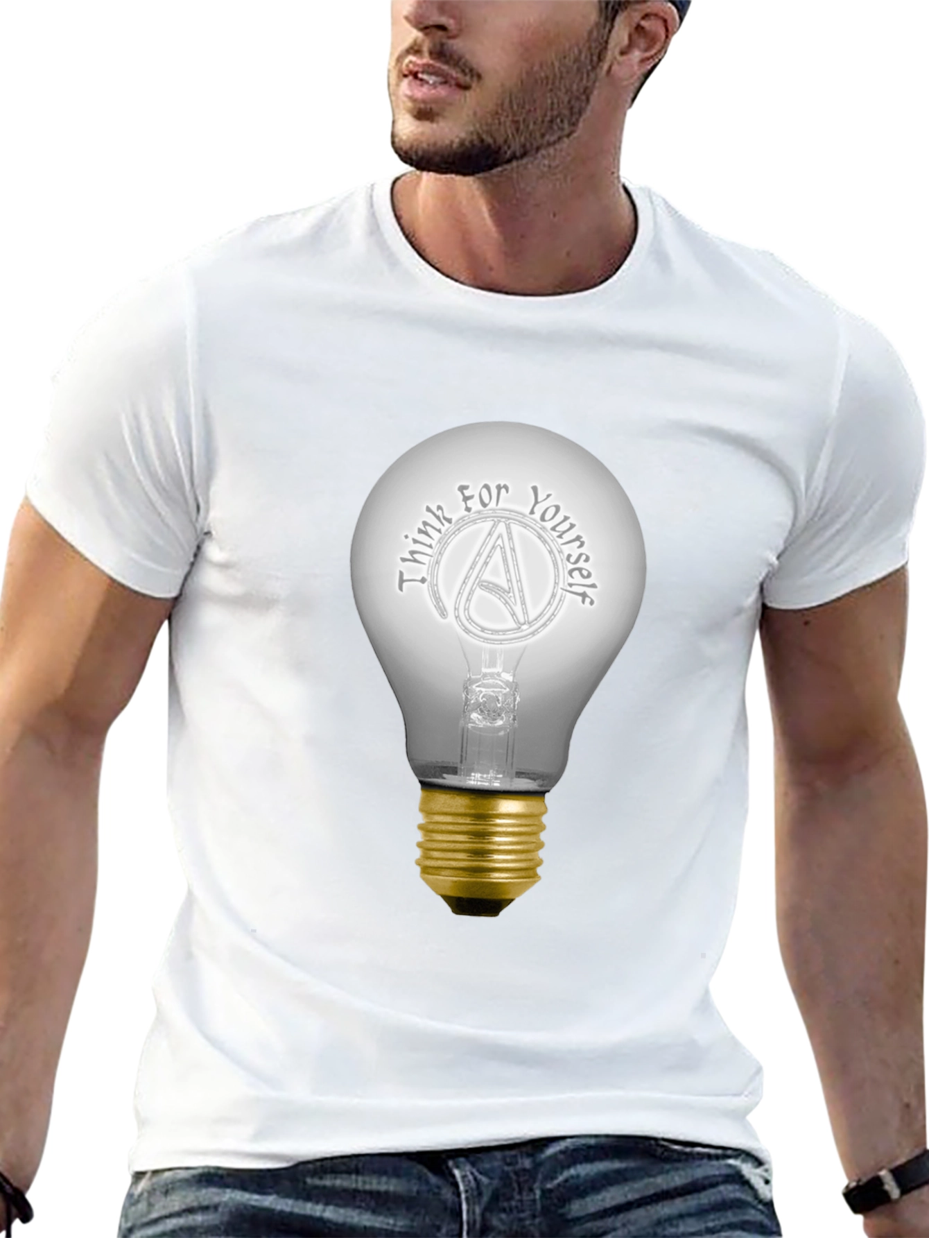 Think For Yourself Atheist Light Bulb T-Shirt