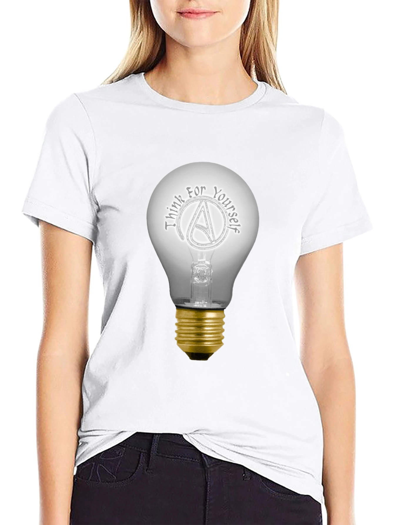 Think For Yourself Atheist Light Bulb T-Shirt