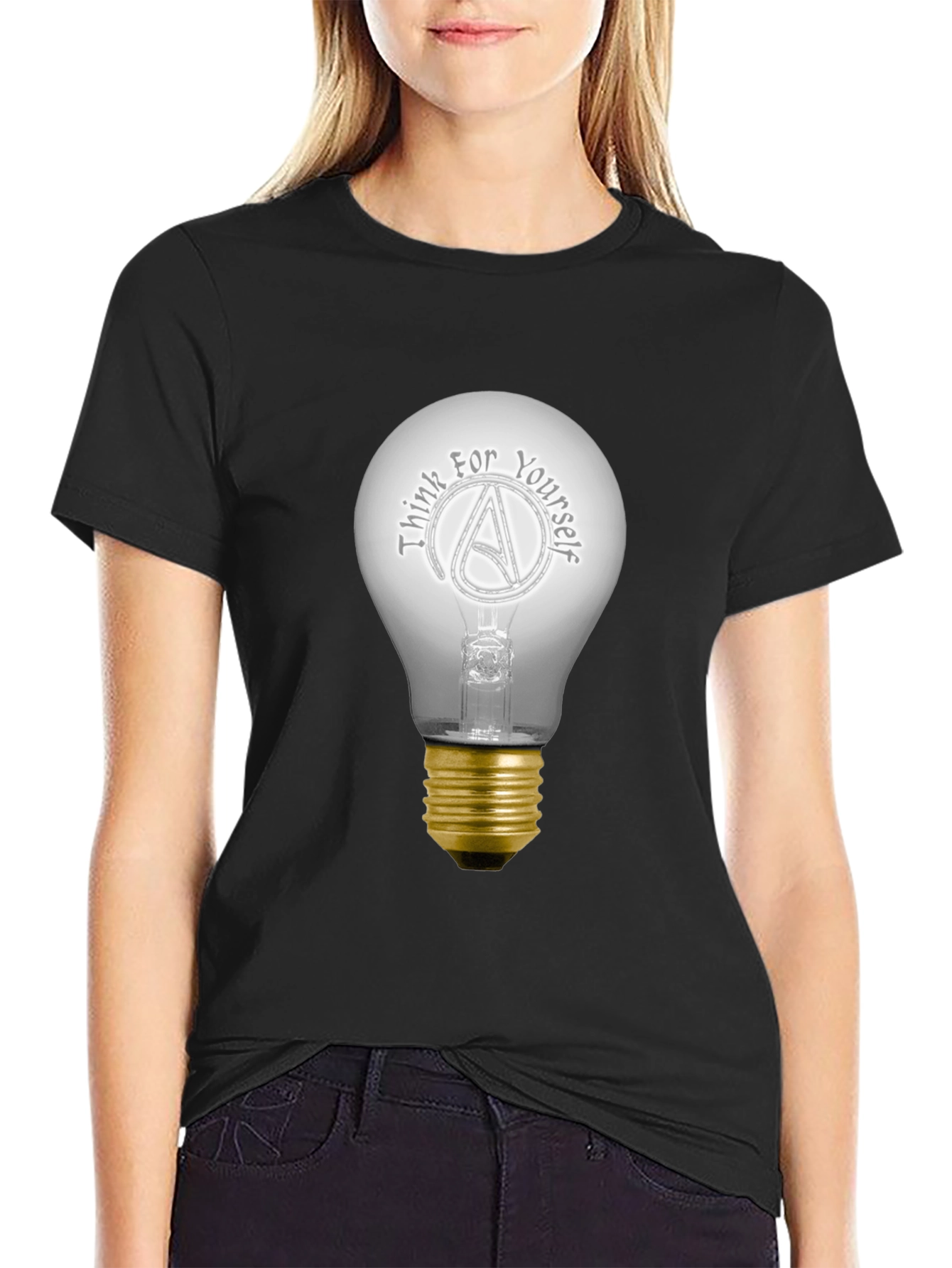 Think For Yourself Atheist Light Bulb T-Shirt