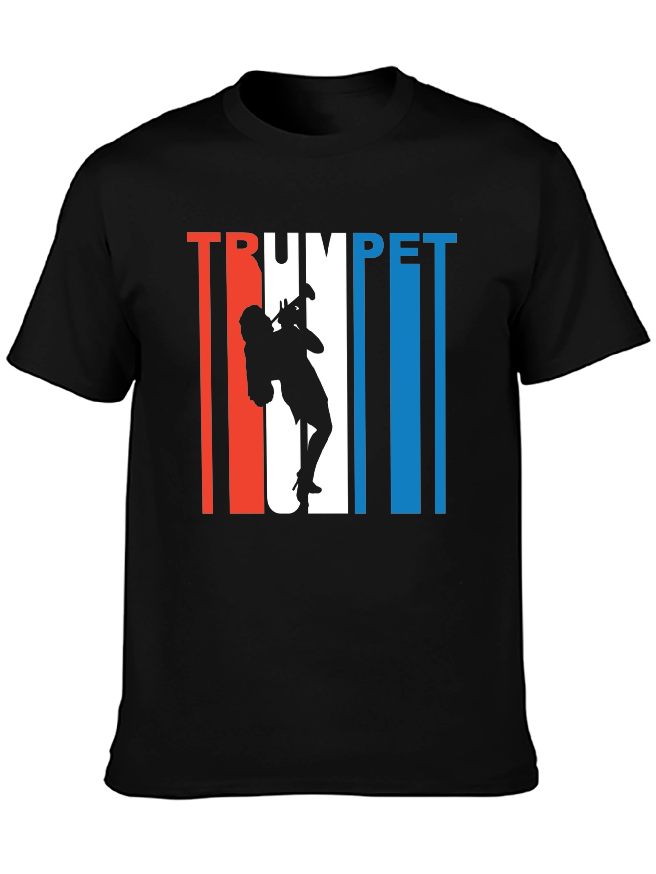 Trumpet Player Graphic Tee - Black Cotton T-Shirt