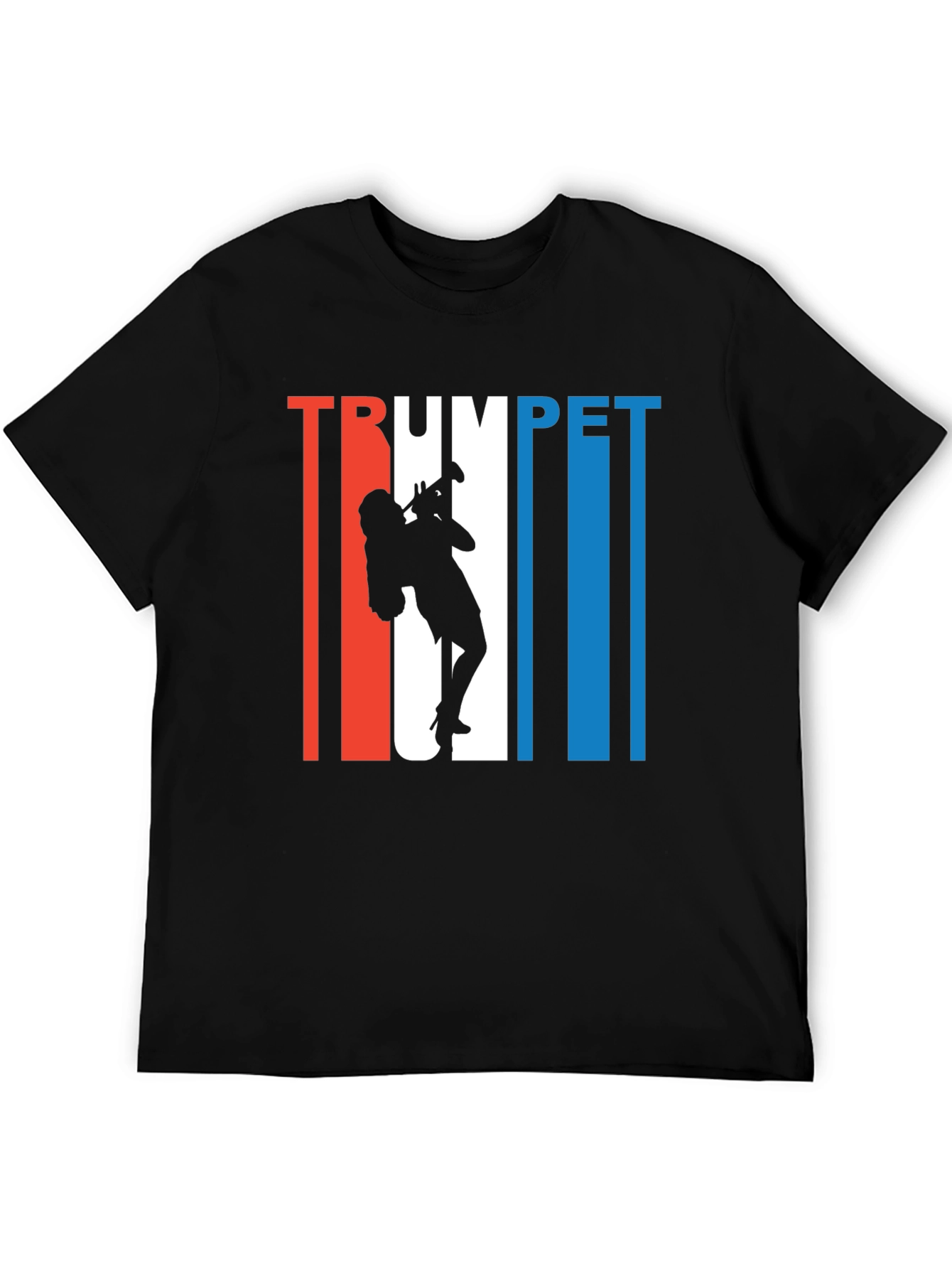 Trumpet Player Graphic Tee - Black Cotton T-Shirt