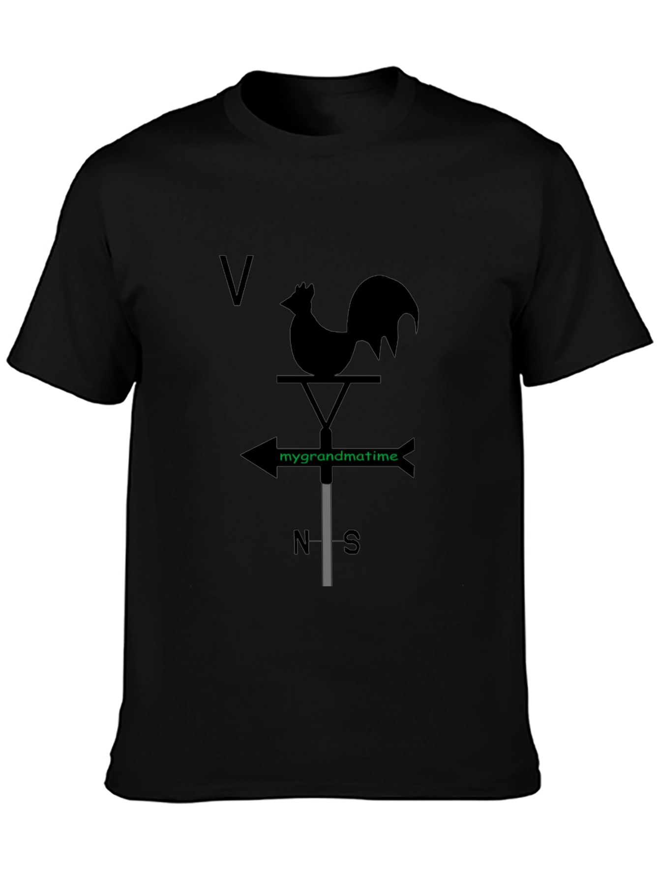 Black Rooster Weathervane Graphic T-Shirt
