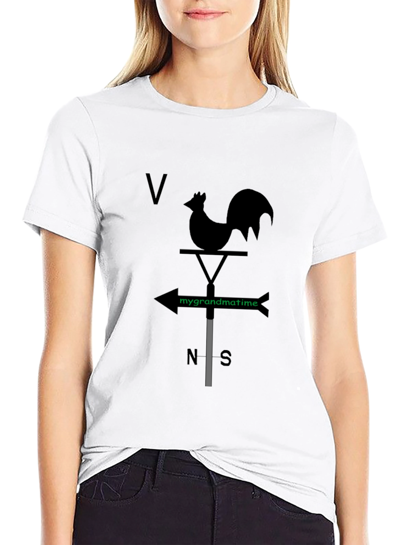 Black Rooster Weathervane Graphic T-Shirt