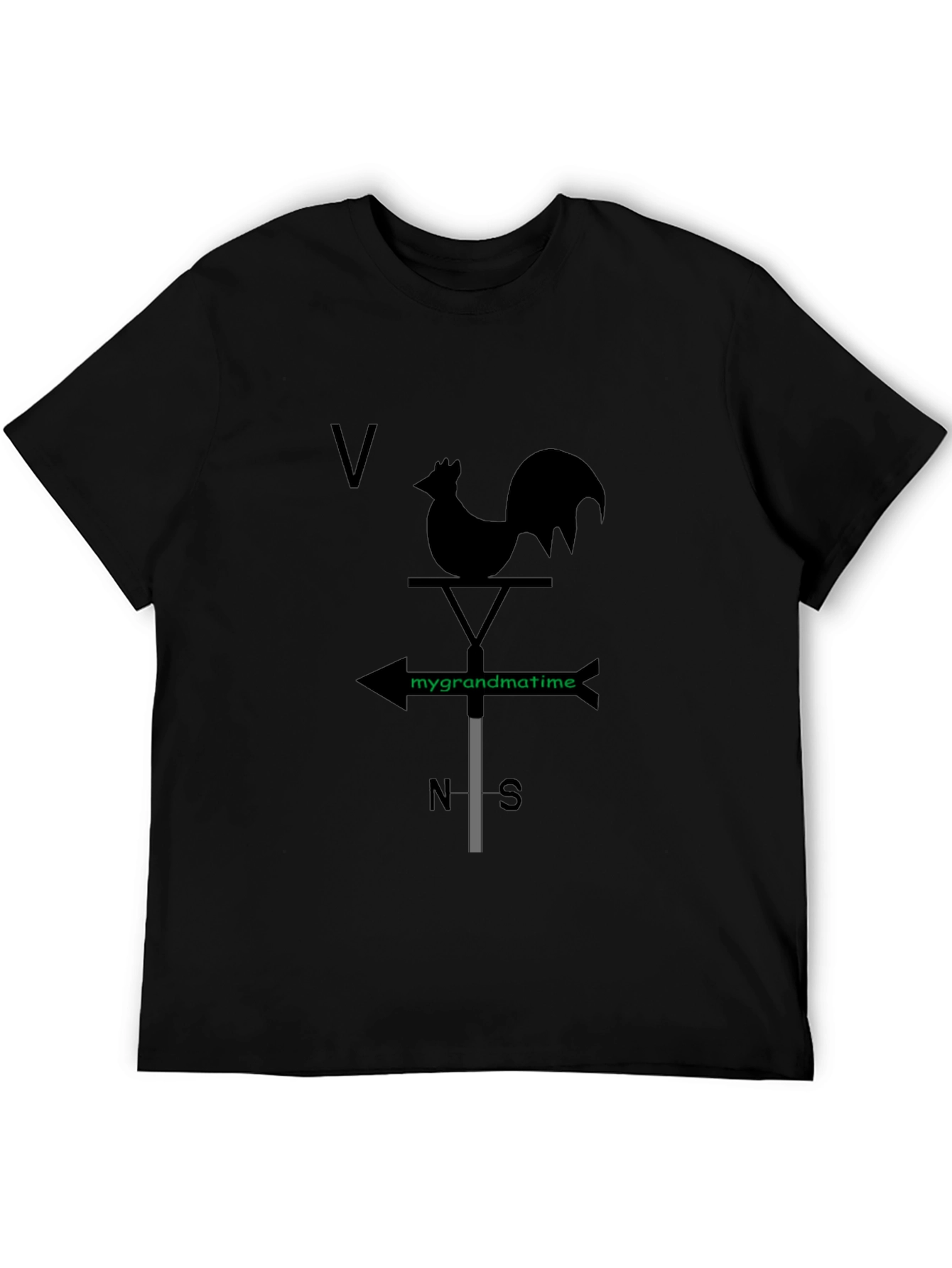 Black Rooster Weathervane Graphic T-Shirt