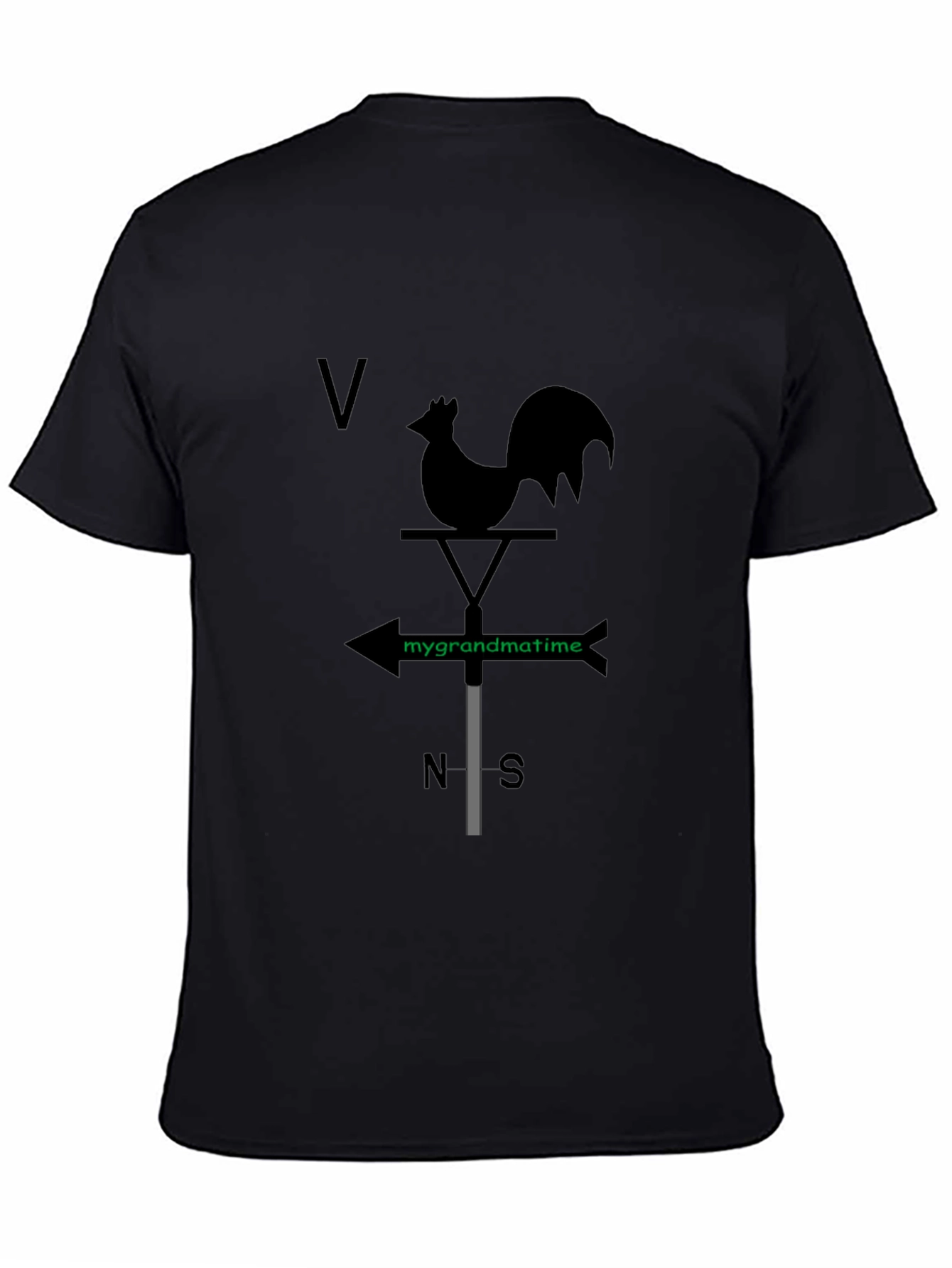 Black Rooster Weathervane Graphic T-Shirt