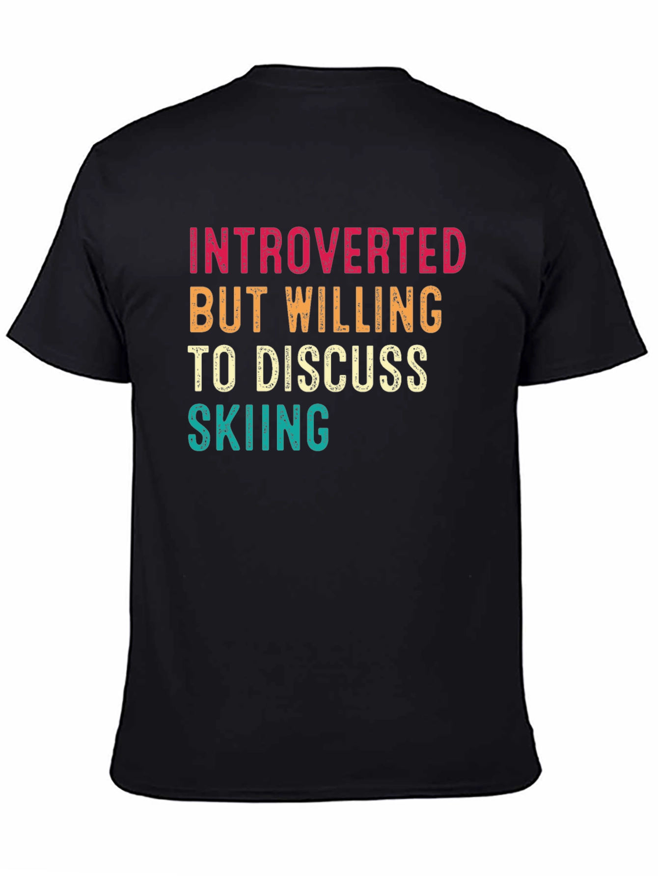 Introverted Skiing Graphic Tee - Black