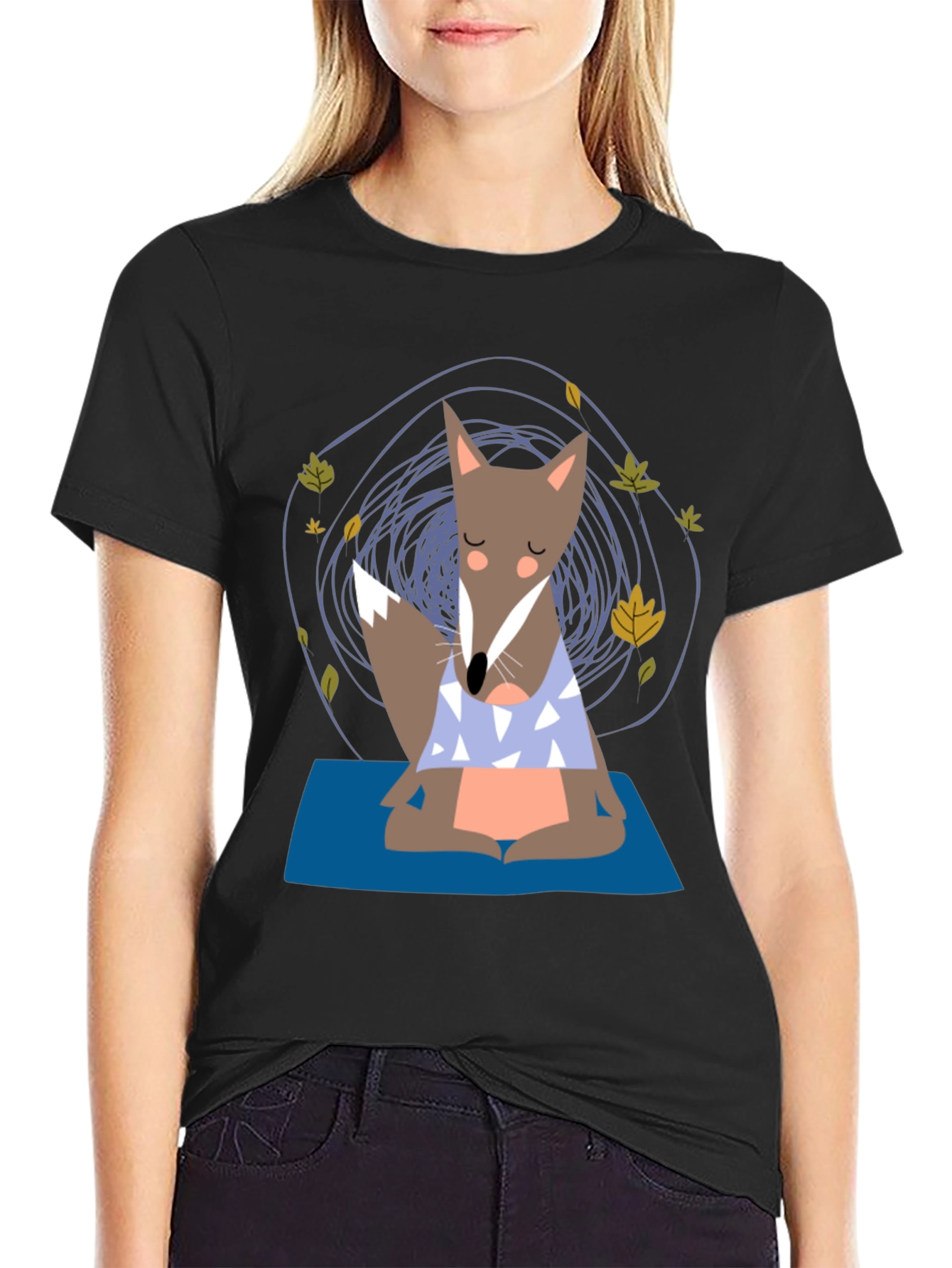 Meditating Fox Graphic Tee - Zen Animal Shirt