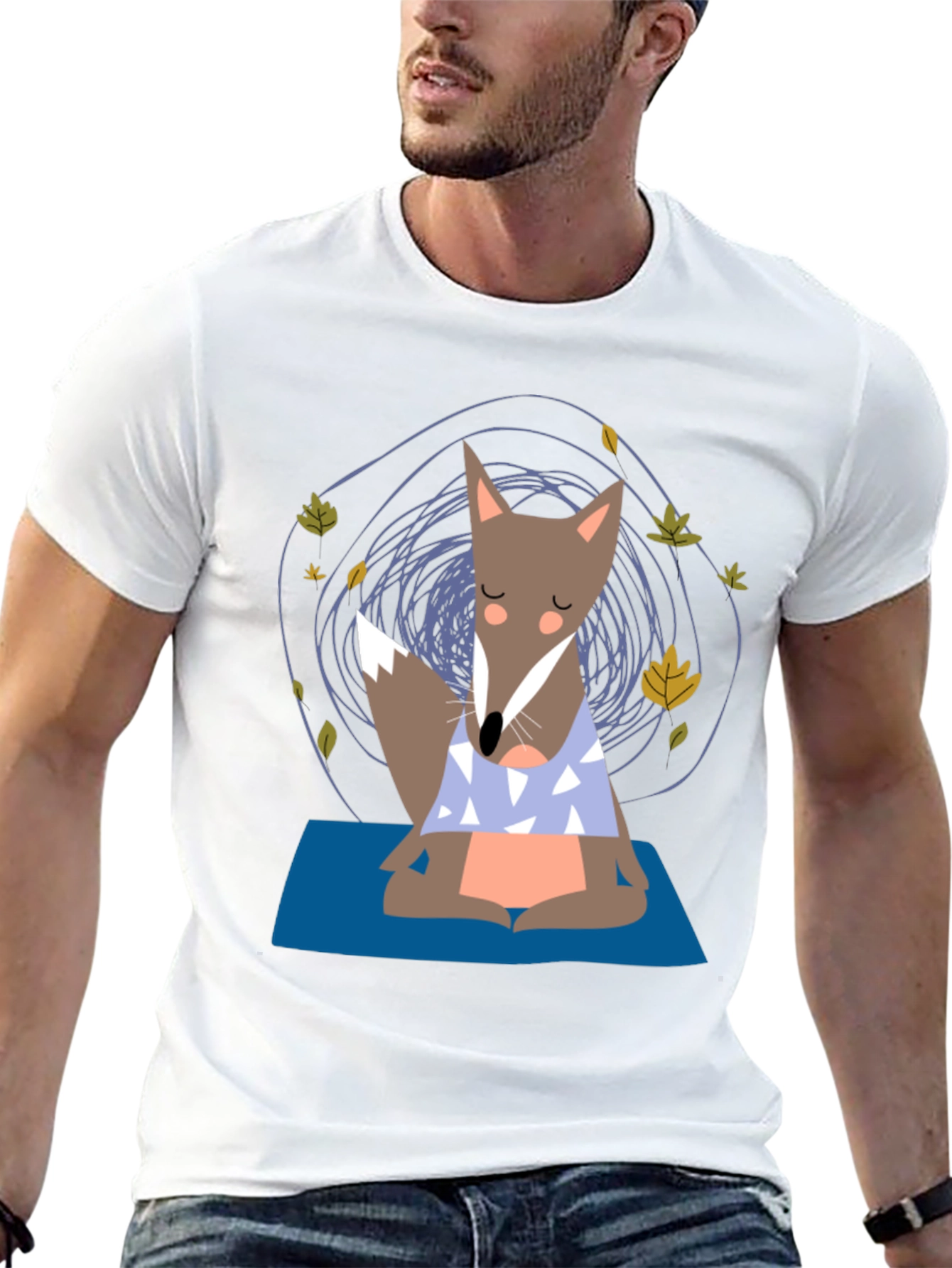 Meditating Fox Graphic Tee - Zen Animal Shirt