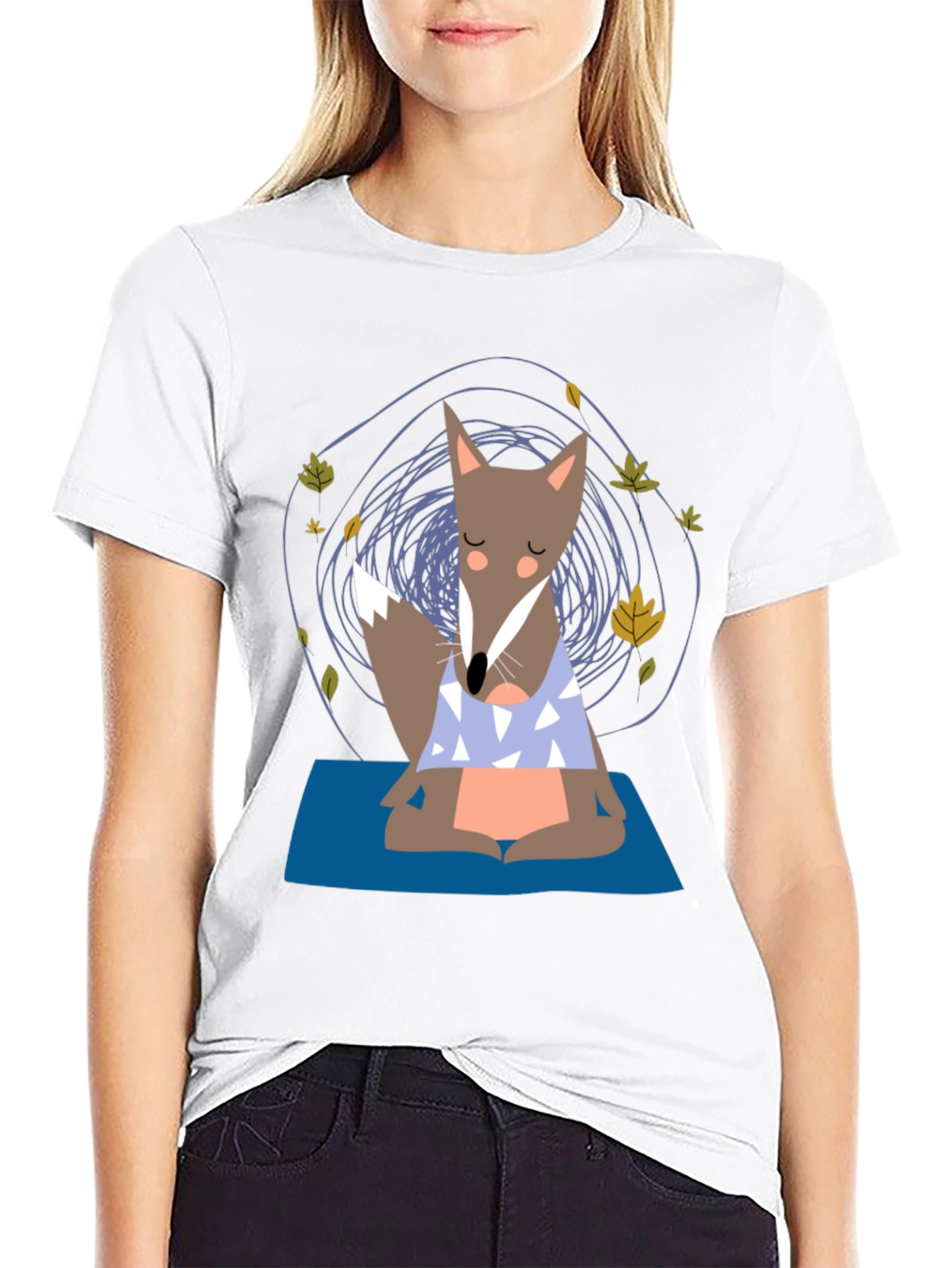 Meditating Fox Graphic Tee - Zen Animal Shirt