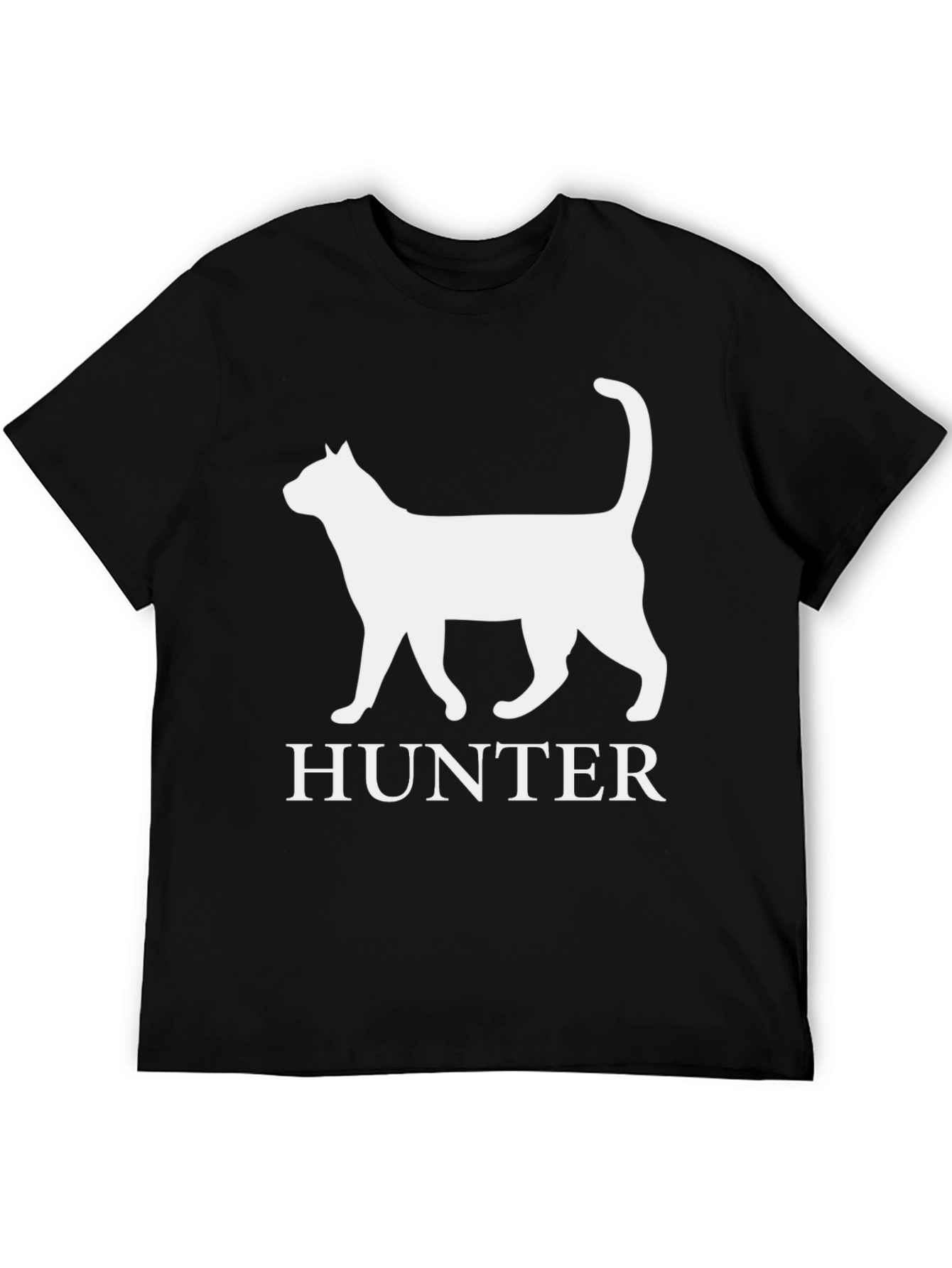 Hunter Cat T-Shirt - Black Cotton Tee